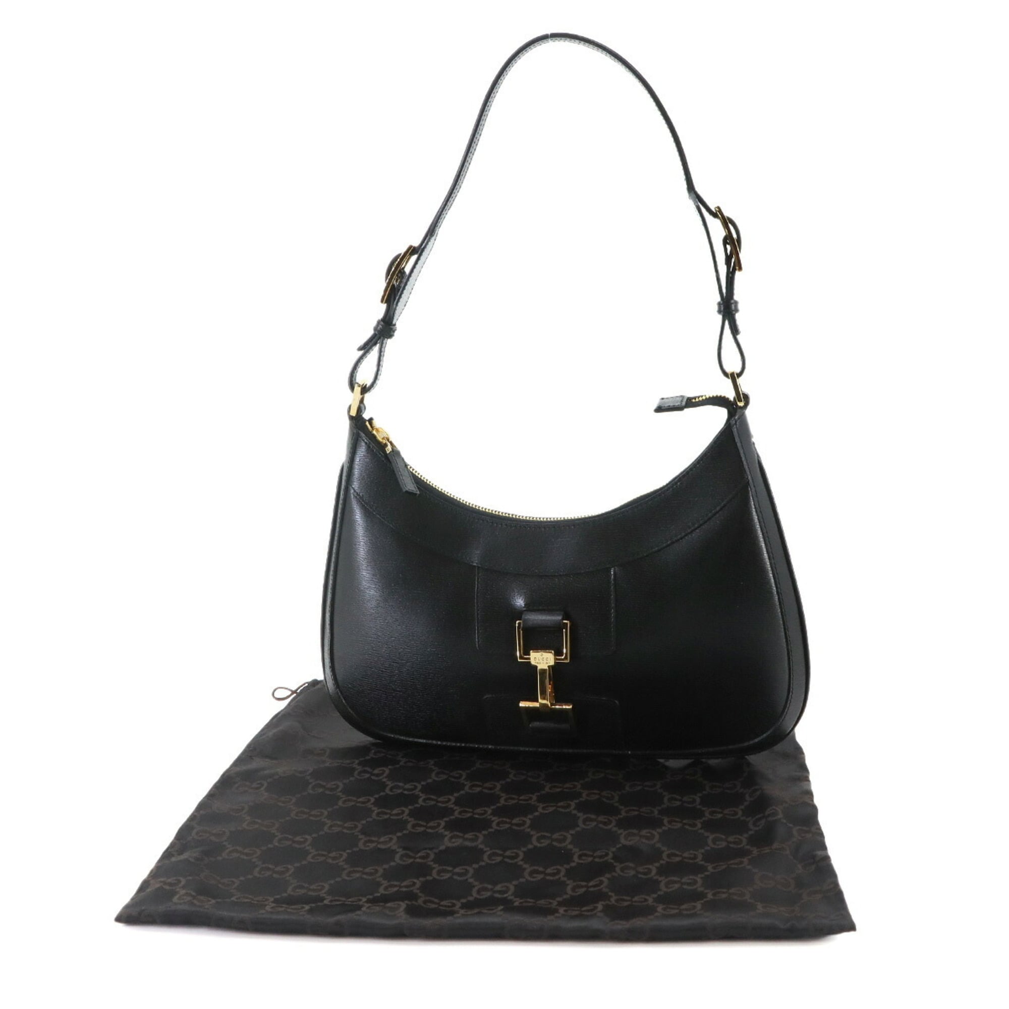 Gucci Shoulder Handbag, Leather, Black, 0014128, Gold Hardware — New - Store Return