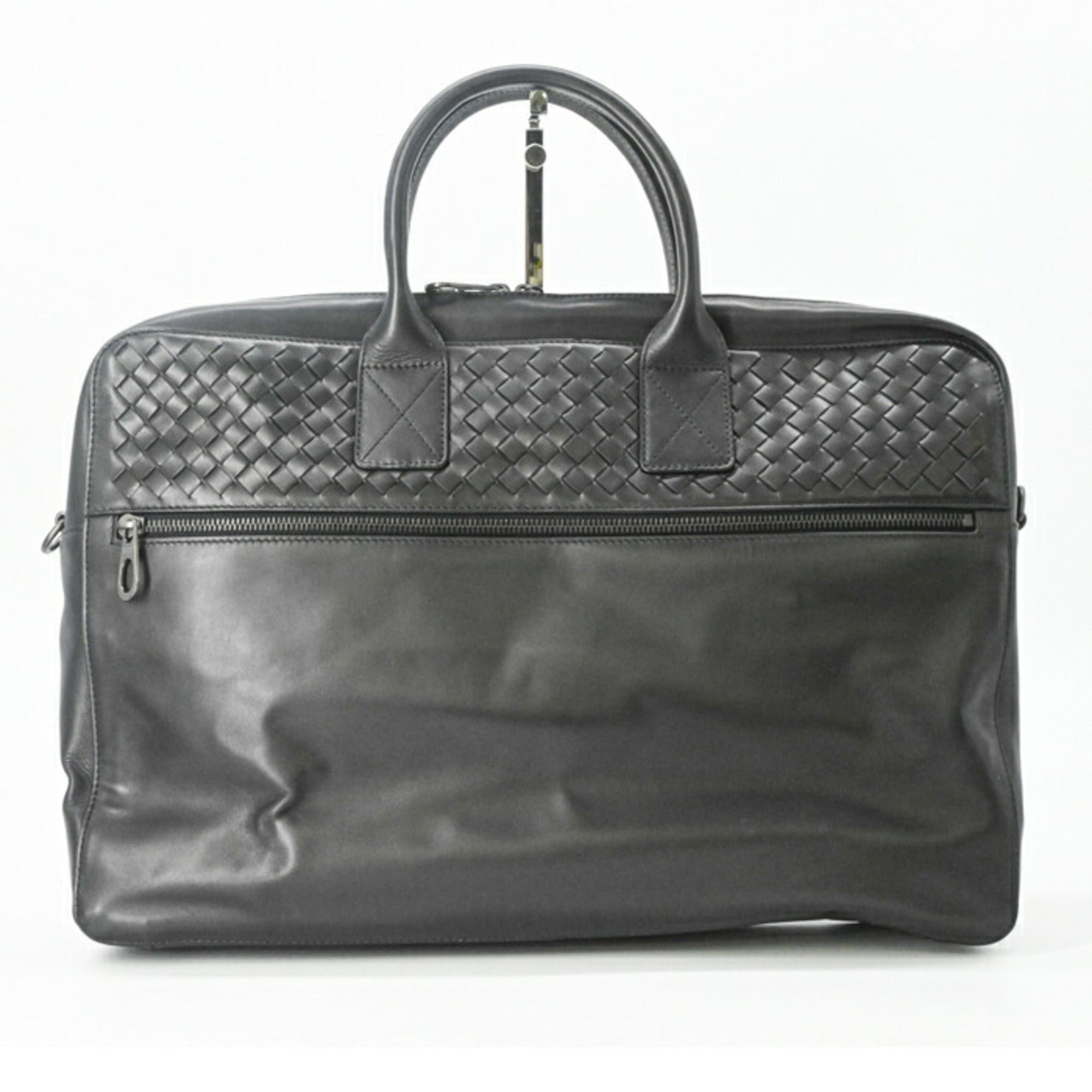 BOTTEGA VENETA Intrecciato Leather Shoulder Bag, Black, Men's, 405557 — New - Store Return