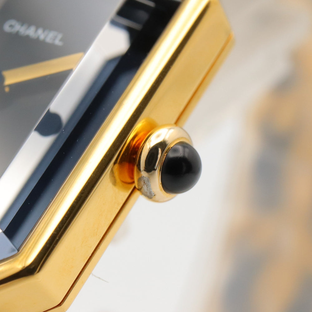 Chanel CHANEL Première M Watch, Gold Plated Leather, Women's, Black, H0001 — Very Good