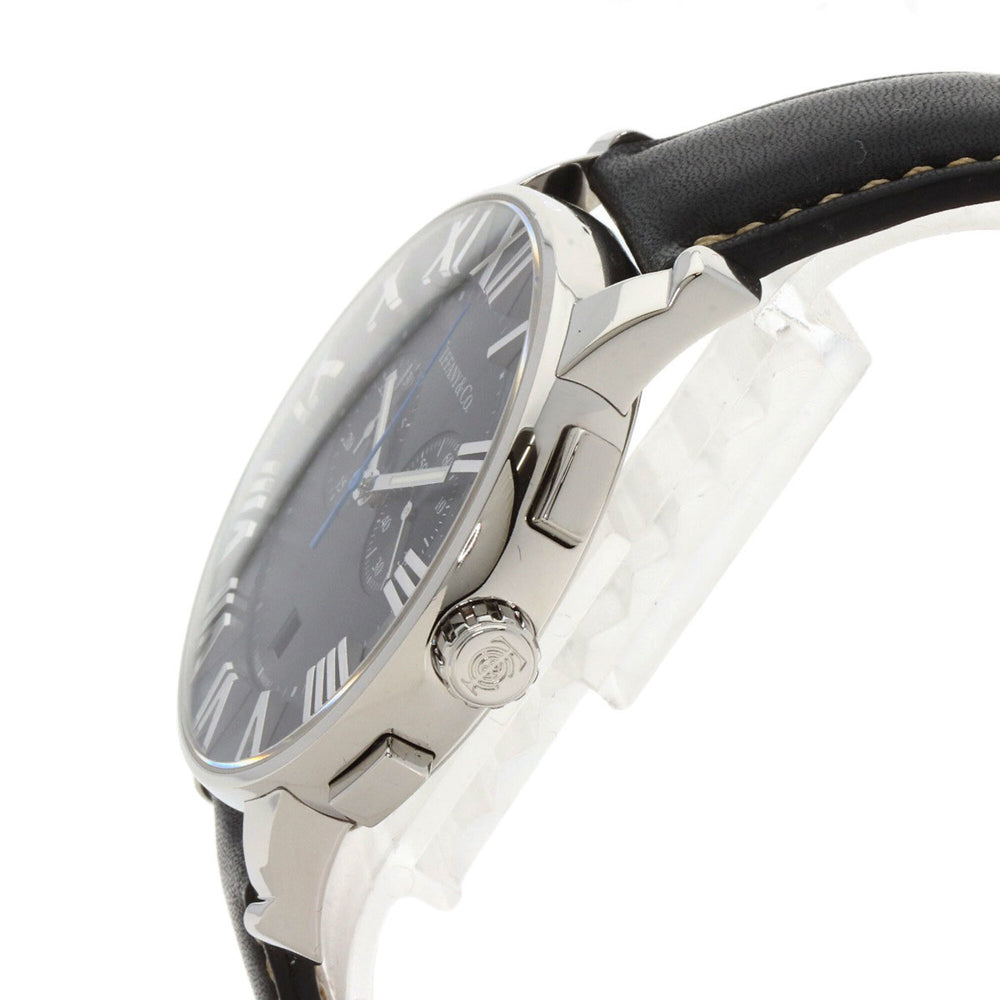 Tiffany & Co. Atlas Dome Chronograph Watch, Stainless Steel/Leather, Men's — Very Good