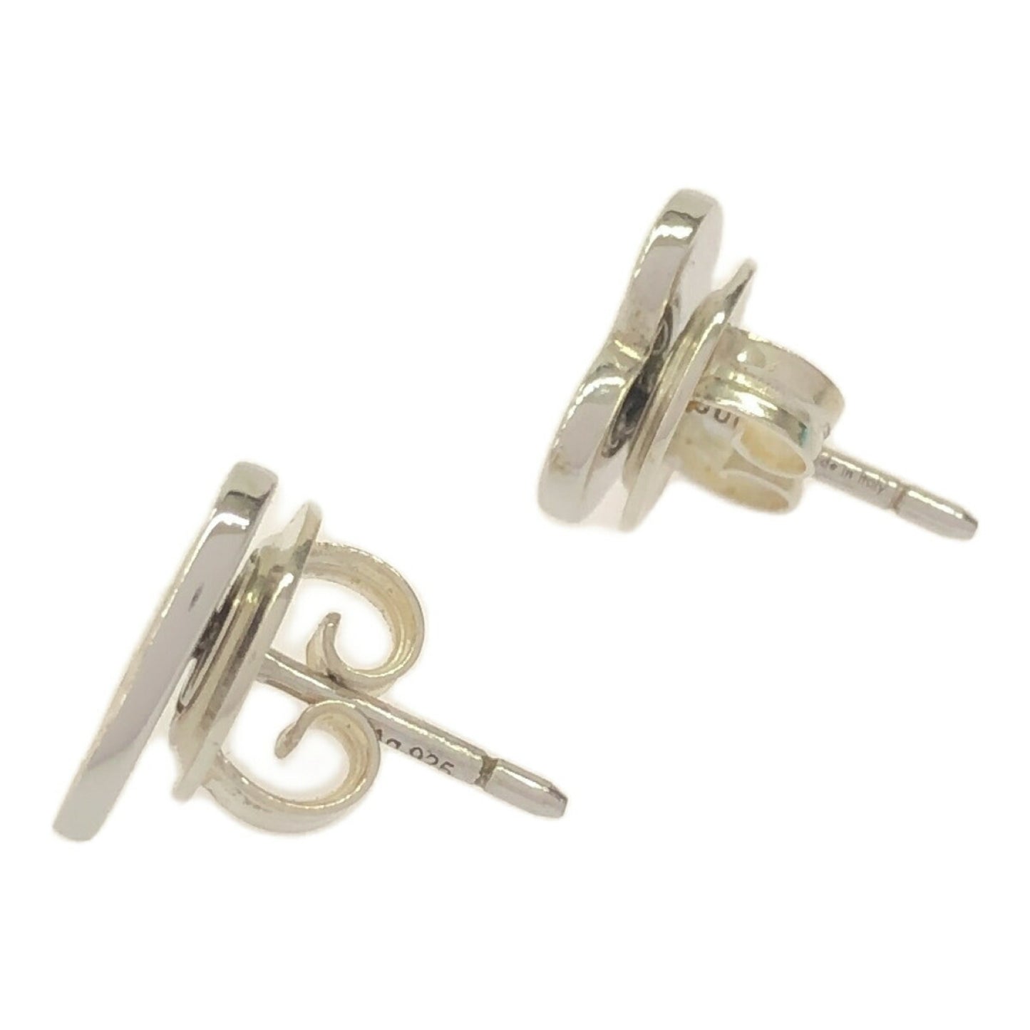 GUCCI Gucci Earrings Heart GG Interlocking Silver Ivory AG925 Mikunigaoka Store