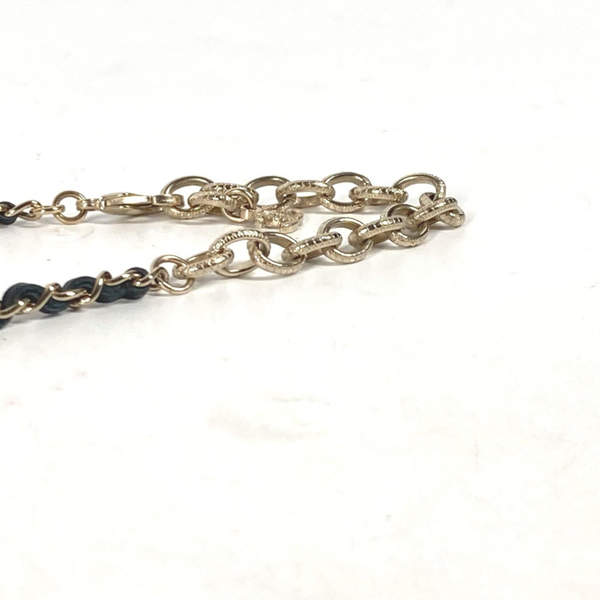 CHANEL Chanel AB9152 A22 CC Coco Mark Rhinestone Choker Chain Necklace Metal Women's Black Similar G-240625-37 — Like New