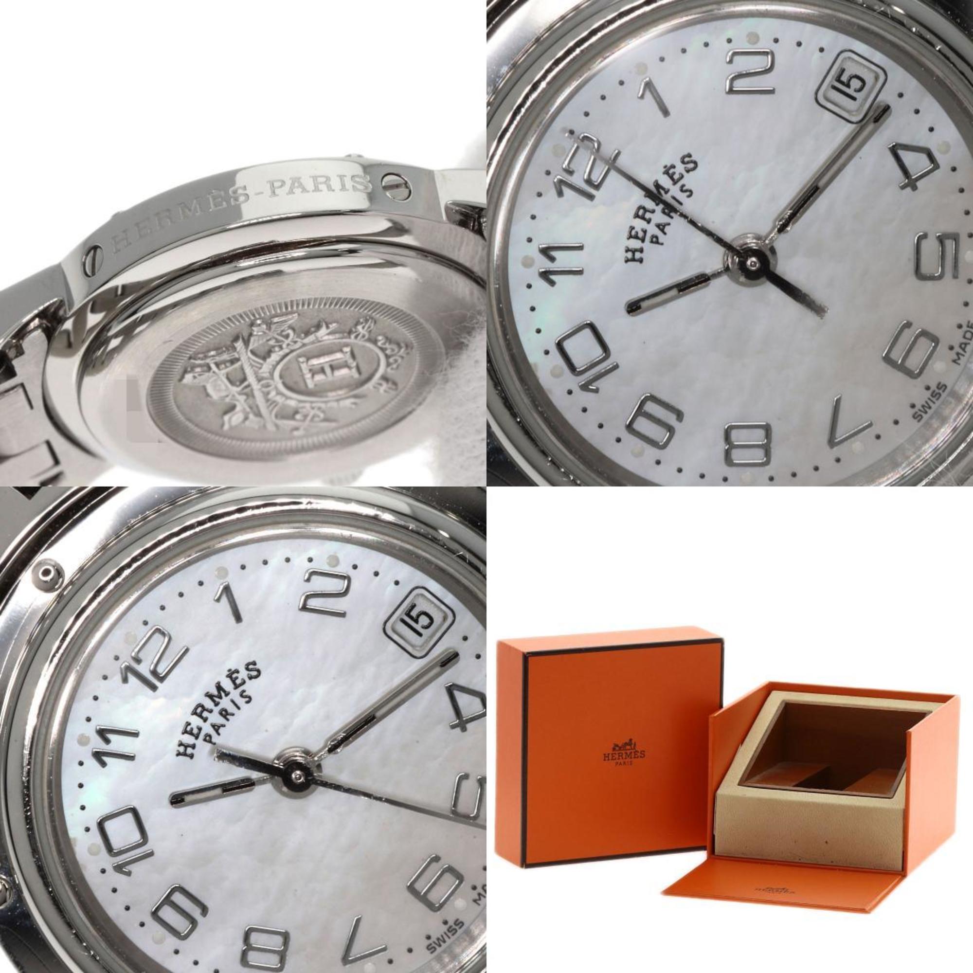 Hermes CL4.210 Clipper Nacle Watch Stainless Steel SS Ladies HERMES — Very Good