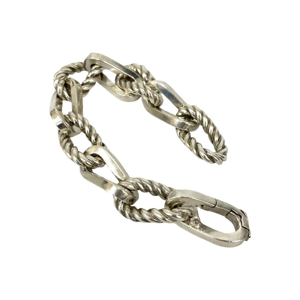 HERMES Chambord GM Bracelet, 925 Sterling Silver, Chain Bangle, 28628