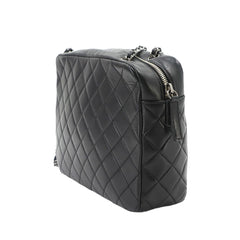 Chanel Matelassé Camera Handbag, Chain Shoulder Lambskin and Plastic, Black — Like New