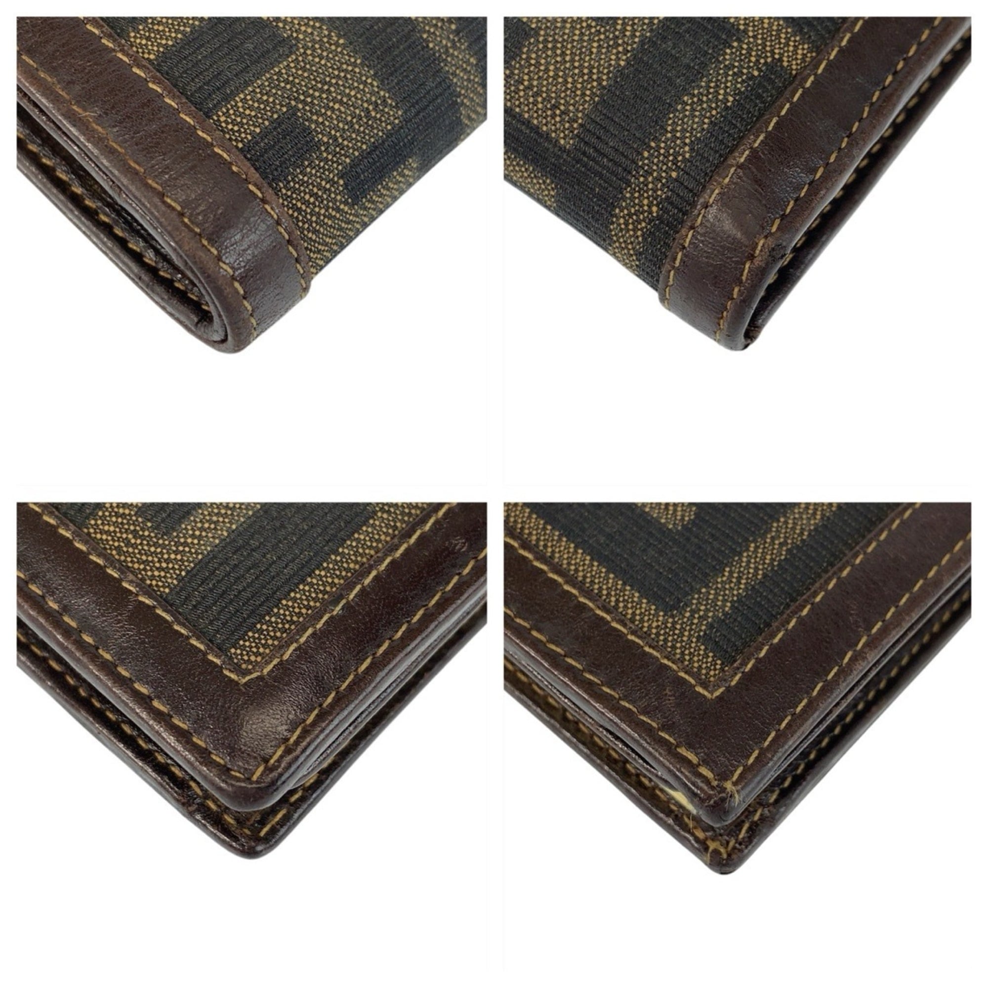 FENDI Zucca purse, brown canvas and leather with gold hardware, 2270 01692 089, compact wallet for women