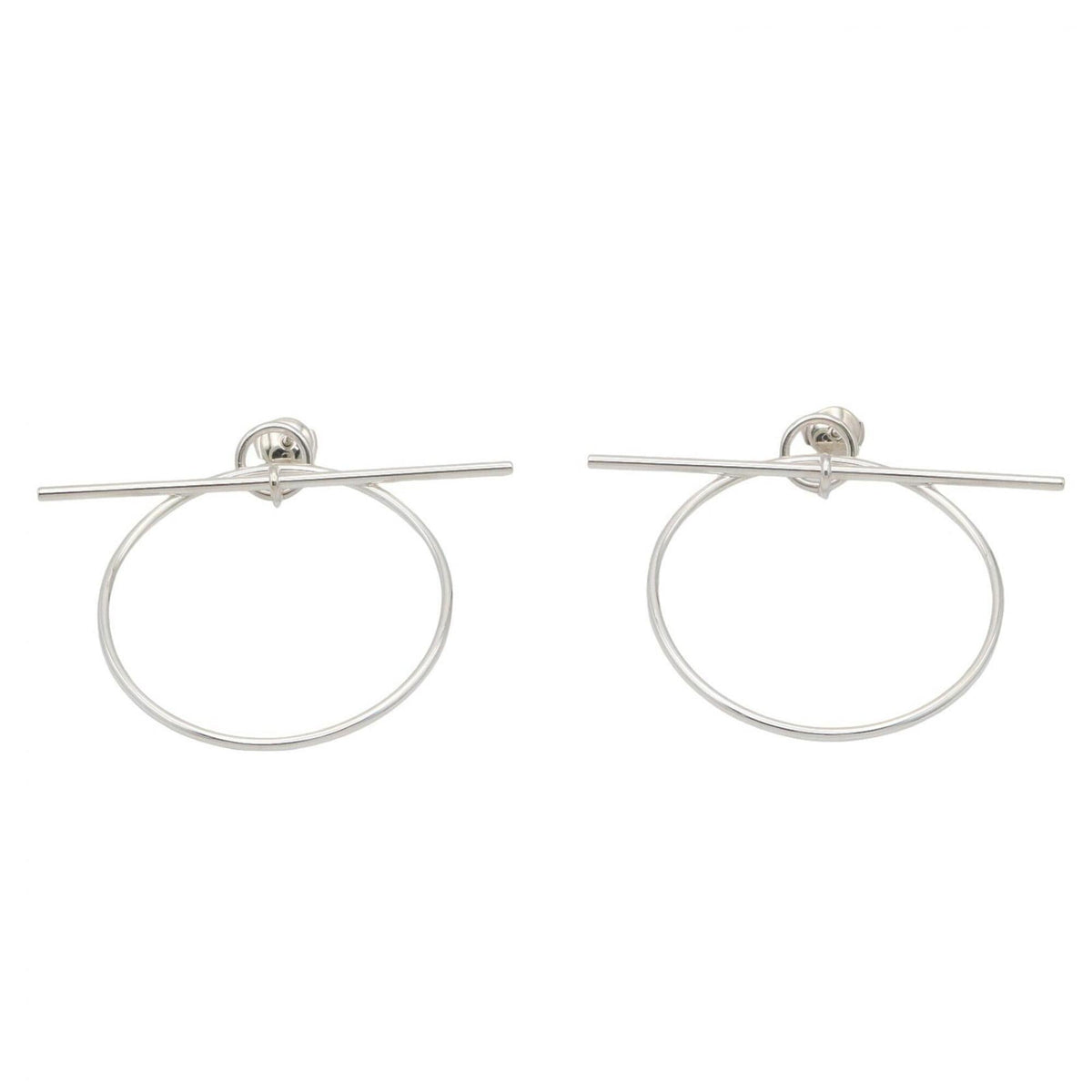 Hermes Loop MM Earrings, Sterling Silver 925, Women's Tone — Like New