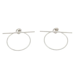Hermes Loop MM Earrings, Sterling Silver 925, Women's Tone — Like New