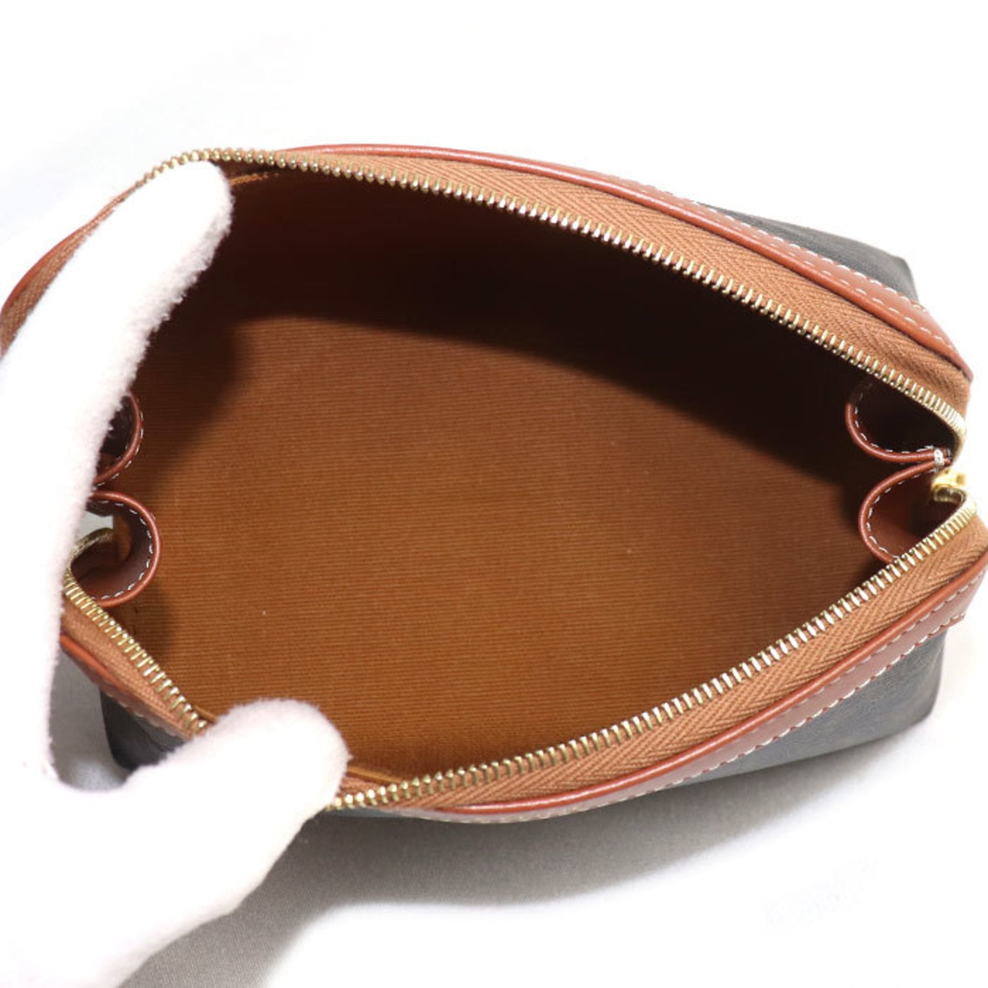 CELINE Triomphe Small Cosmetic Pouch, Tan, 4M1622CZJ.04LU, Women's
