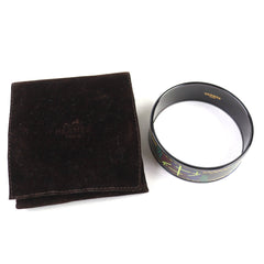 HERMES Email GM Click HH Bandana Bangle Bracelet, Black/Multicolor, with Dust Bag, Made in France, Women's — Like New