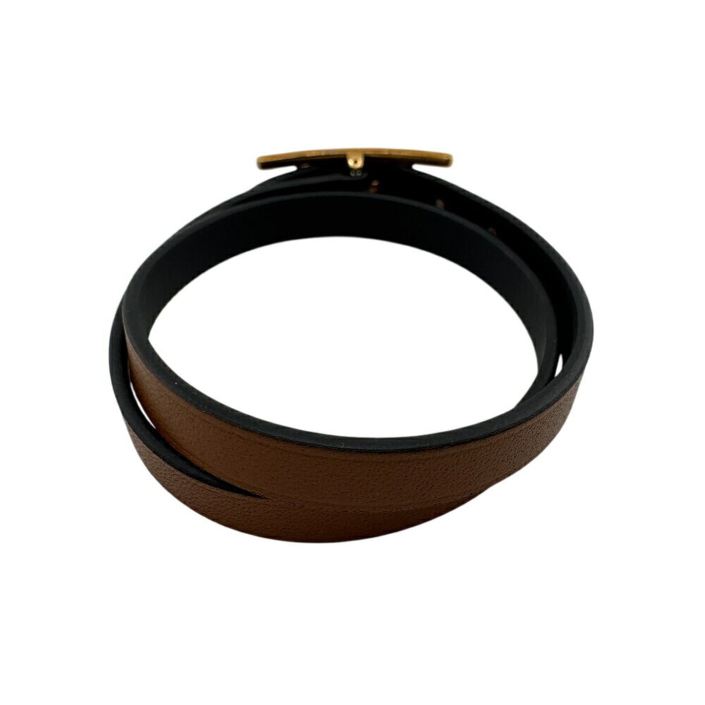 HERMES B-Api Double Tour Bracelet, Brown, Unisex