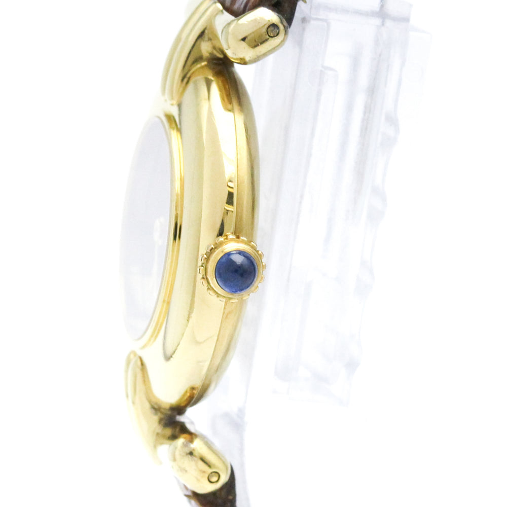 CARTIER Must Colisee Gold Plated Leather Quartz Ladies Watch 590002 — Good