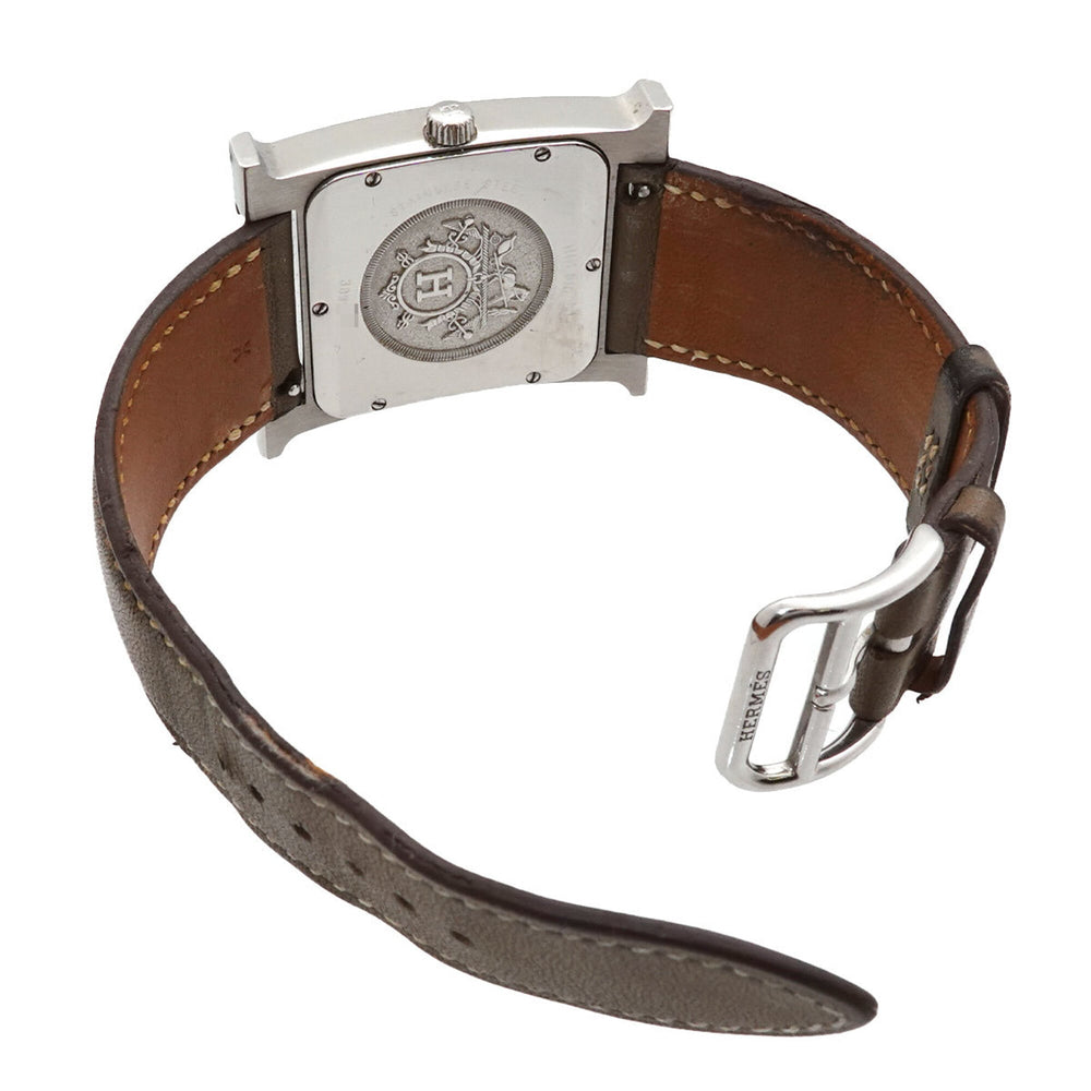 Hermes H-Watch HH1 810 Men's Watch Date White Gray Quartz H — Very Good