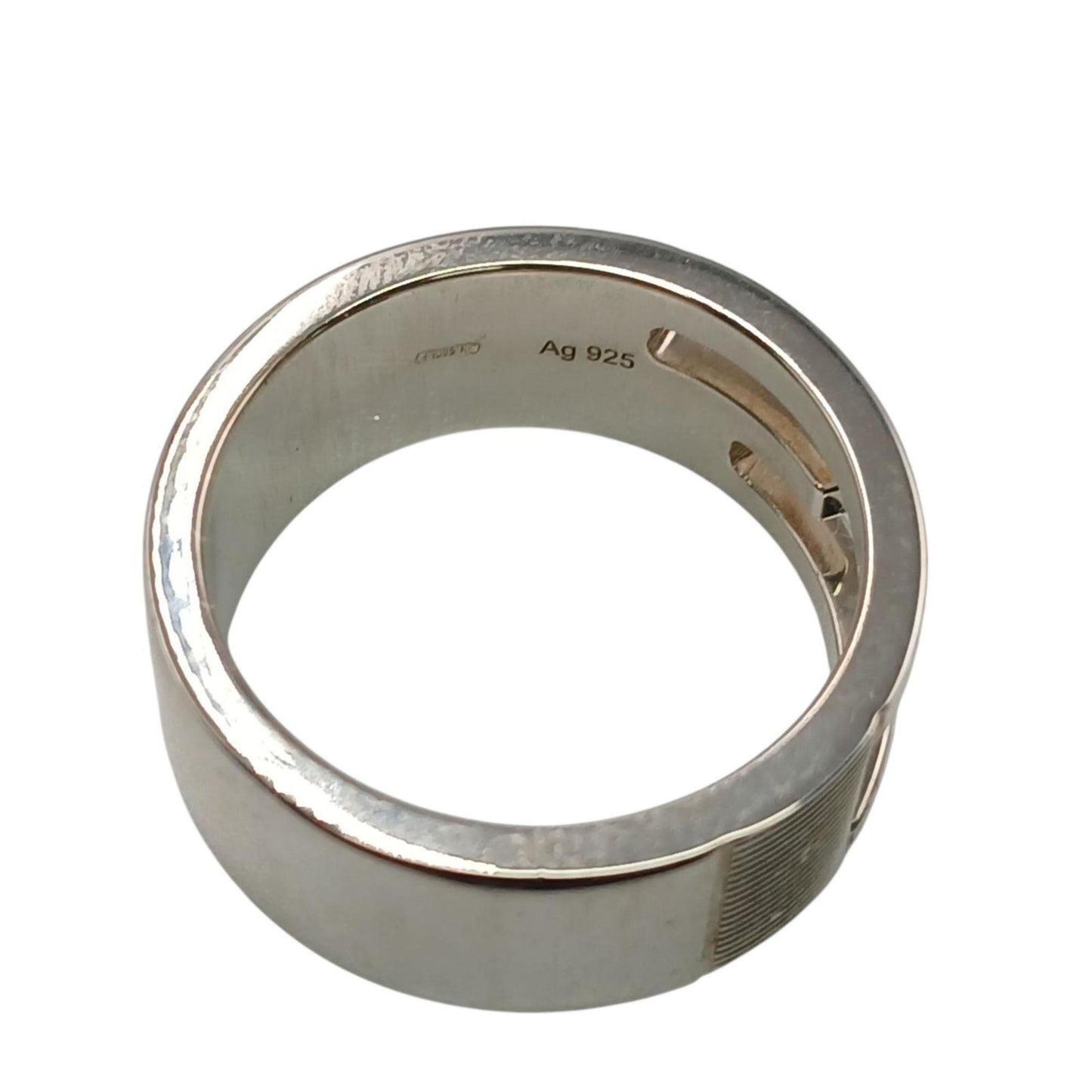 Gucci Branded G Ring, 925 Sterling Silver, Men's