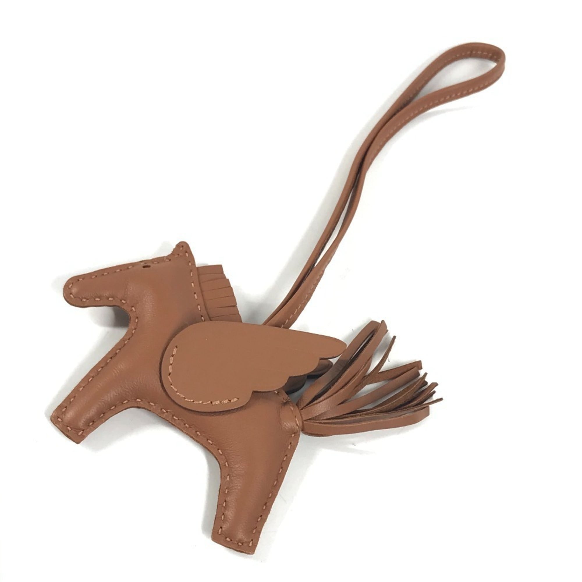HERMES Rodeo Pegasus PM Bag Charm/Keychain Charm by Anjo Miro, Men's/Women's, Saw Gold/Brown, Like New — Like New