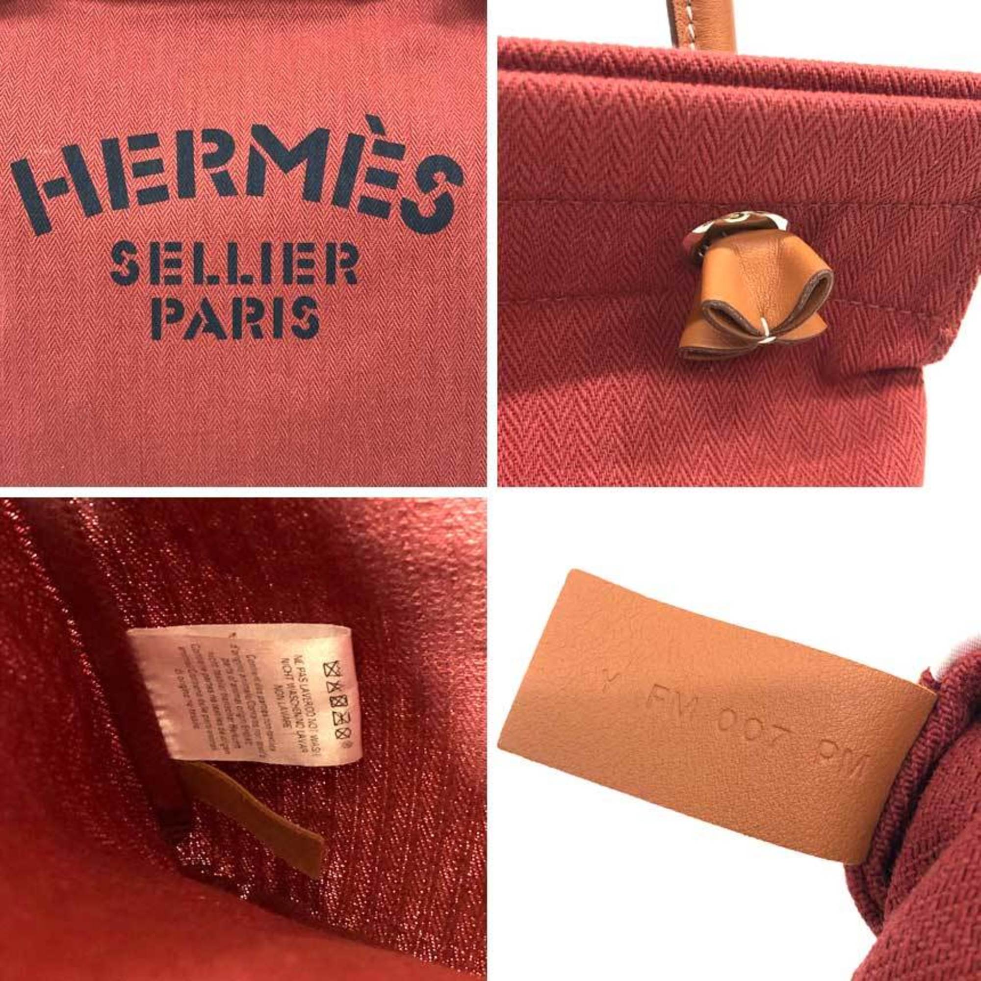 HERMES Sac Aline MM Shoulder Bag, Y Stamp, Toile Chevron Canvas, Red, Hermès — Like New