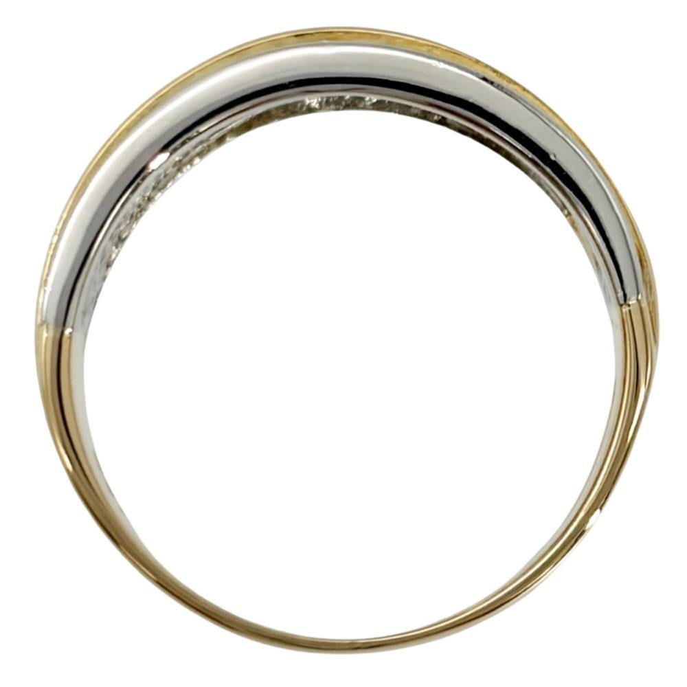 Celine Macadam Logo Bicolor Ring, Approx. 18K Yellow Gold (5.9g), Platinum 900 Combination, Women's Ring — Like New