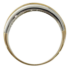Celine Macadam Logo Bicolor Ring, Approx. 18K Yellow Gold (5.9g), Platinum 900 Combination, Women's Ring — Like New