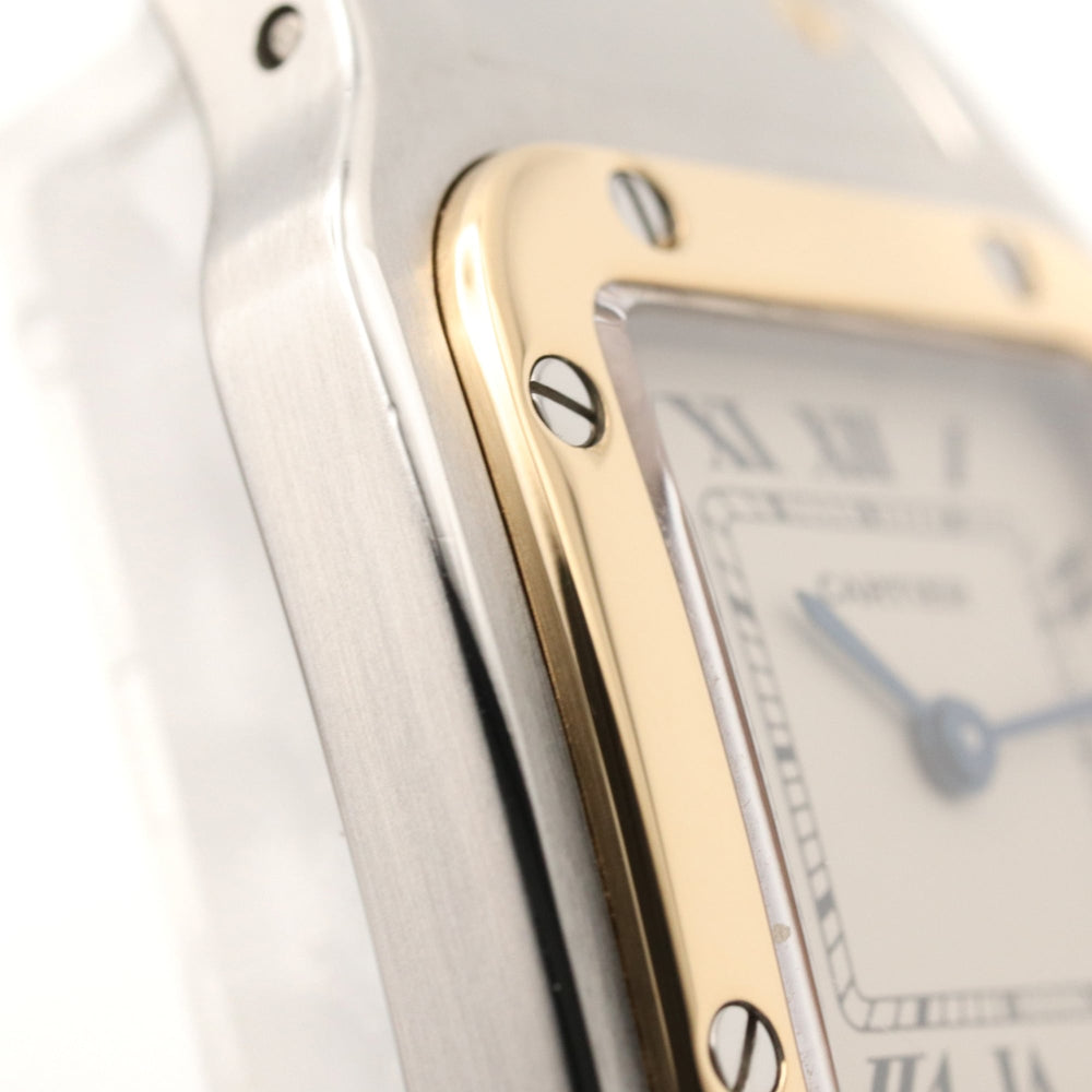 Cartier Santos Galbee SM Watch, 18K (Yellow Gold) Stainless Steel, Ladies, Silver Tone, W20012C4 — Very Good