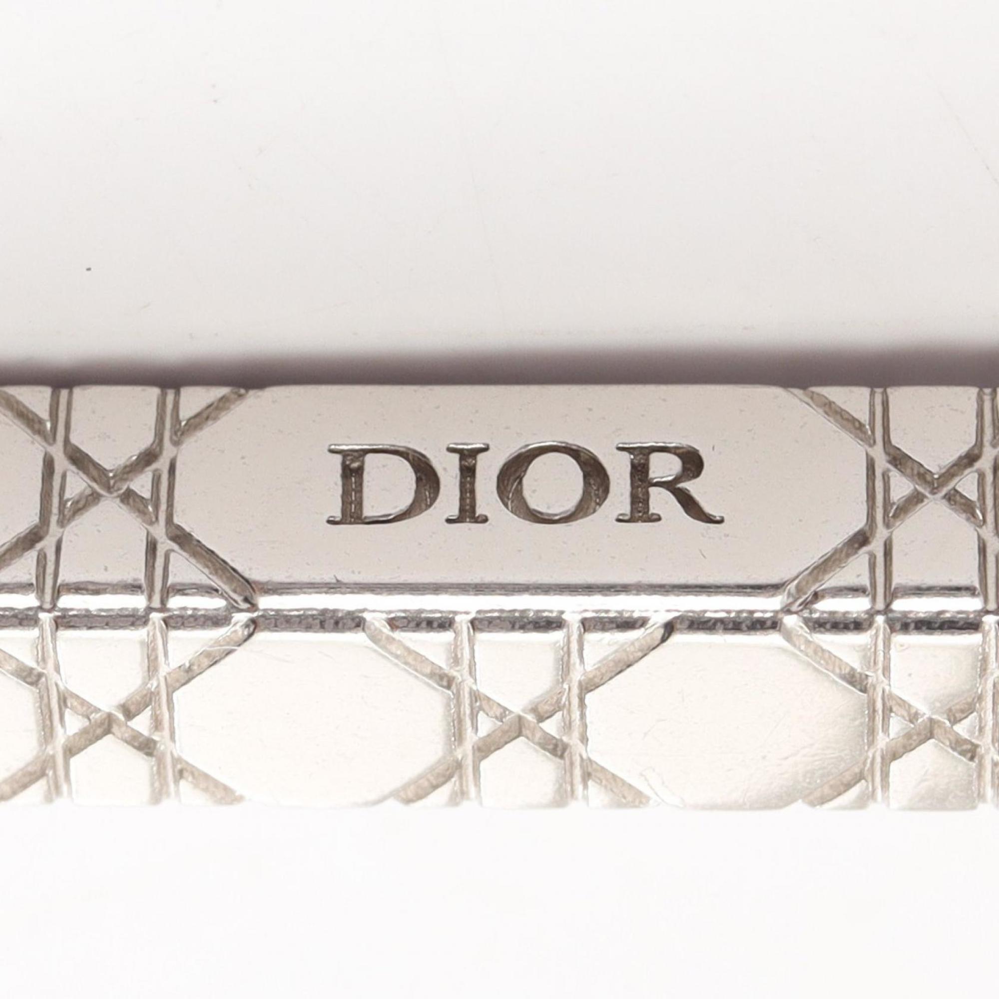 Christian Dior Dior Cannage Necklace, Stainless Steel, Silver, for Women