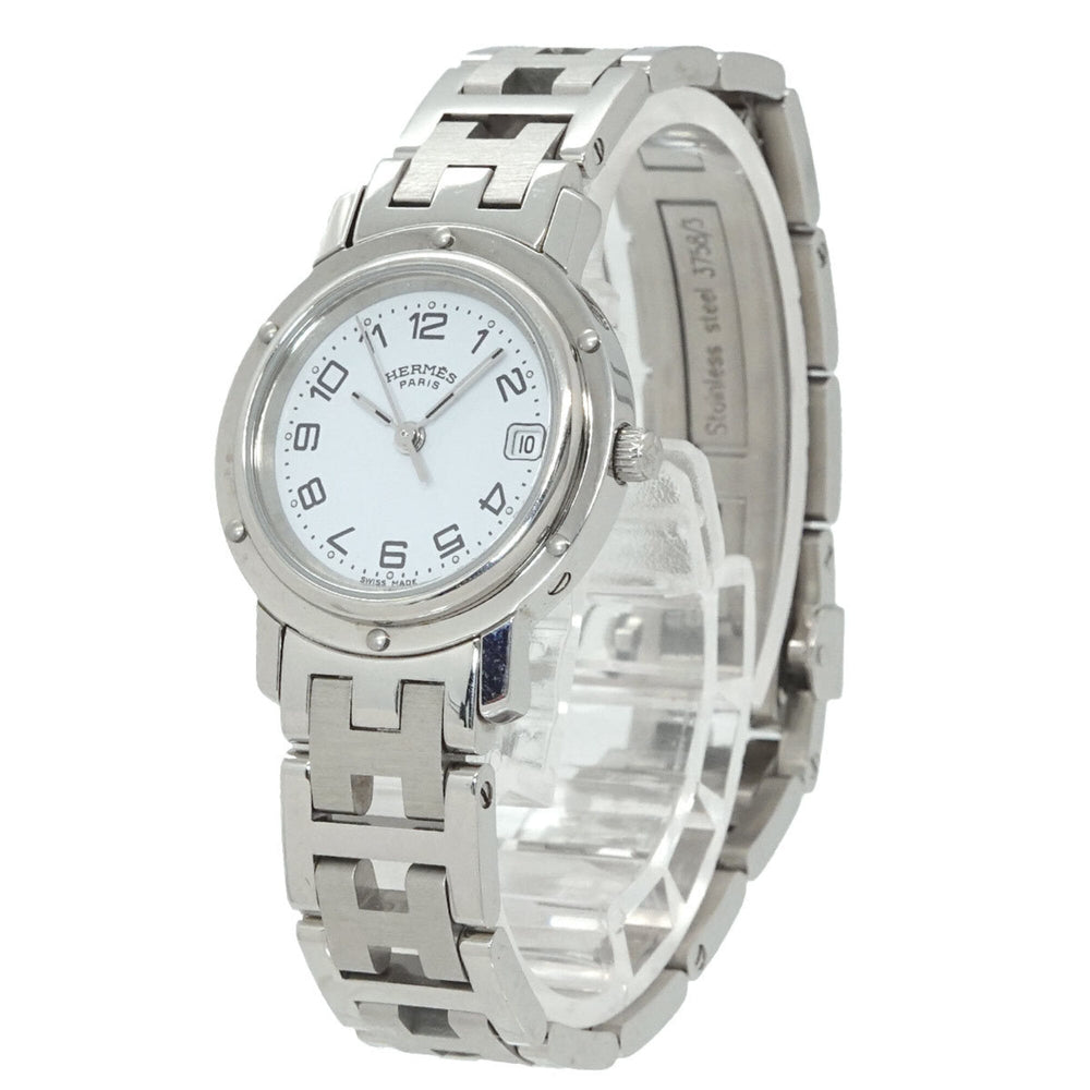 Hermes Clipper CL4 210 Women's Watch, Date Display, White Quartz Watch — Very Good