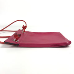 HERMES Bicolor Sac Aline Mini Pochette Shoulder Bag in Pink Leather — Like New