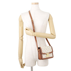 Celine Shoulder Bag Teen Triomphe Canvas Leather 188882 CELINE Handbag — Like New