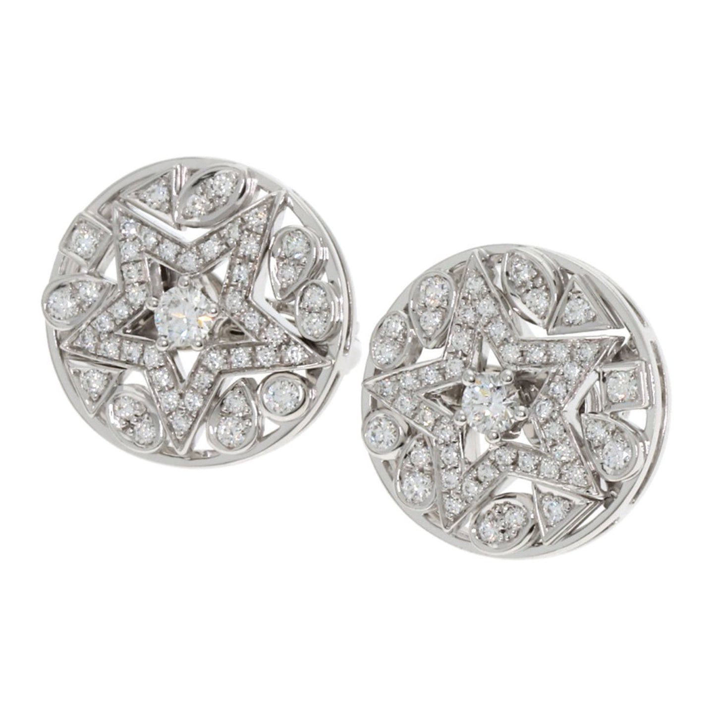 Chanel Comet Diamond Earrings in 18K White Gold for Women