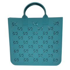 GUCCI Children's GG Supreme Rubber Tote Bag 679365 Turquoise Blue (Women's) — Like New