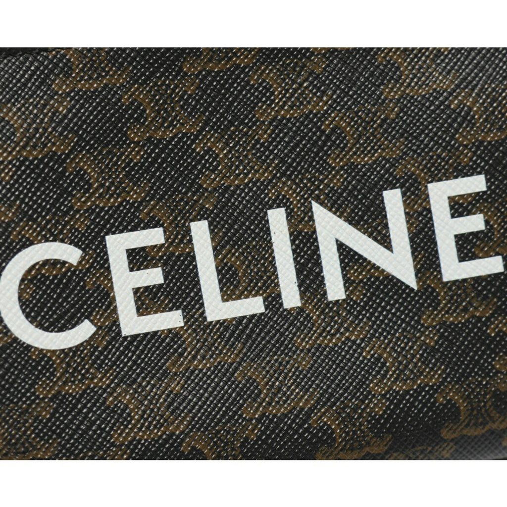 Celine Coin & Card Case 10C662CA2.38NO Triomphe Canvas Black S-158510