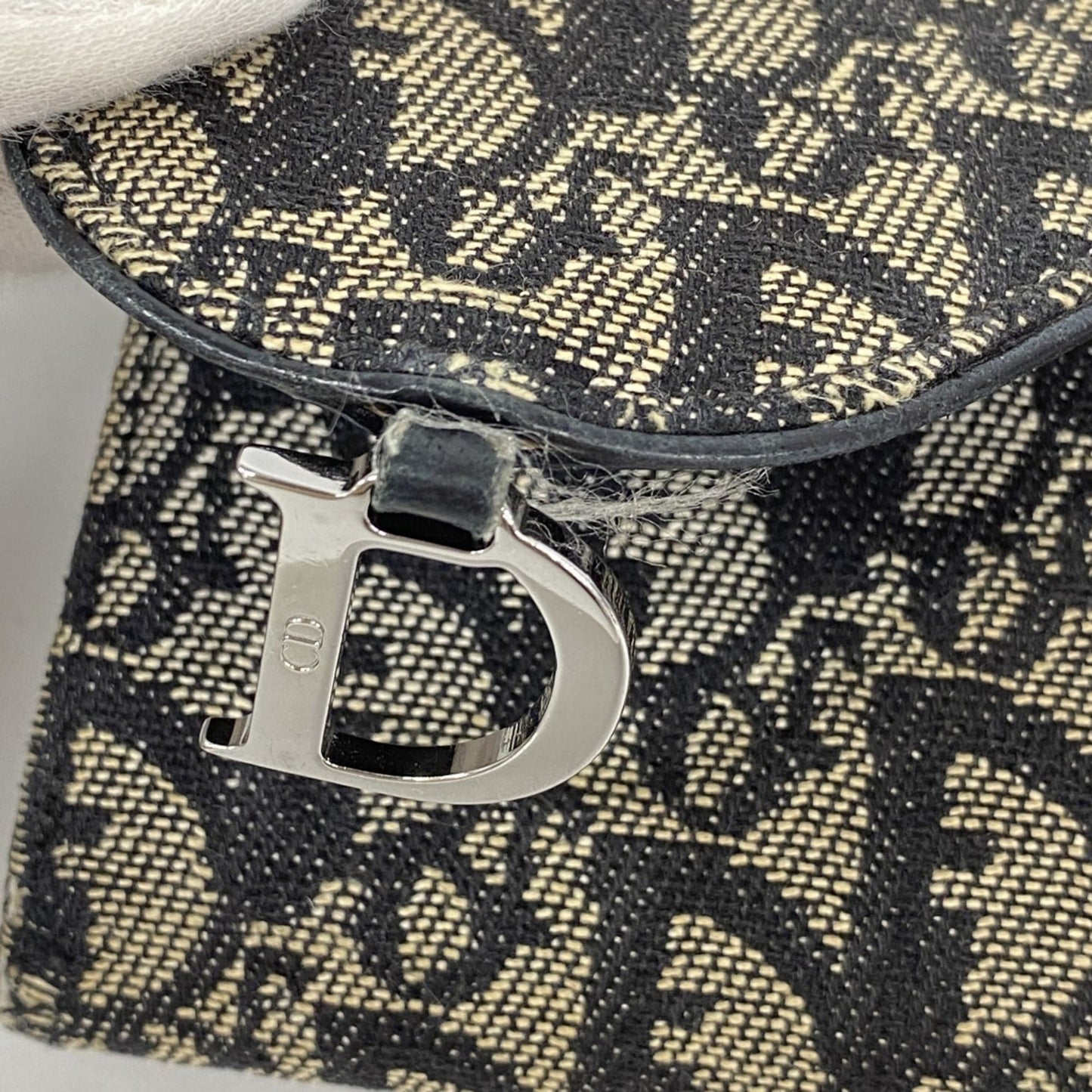 Christian Dior Trotter Saddle Canvas Long Wallet, Black, Women's