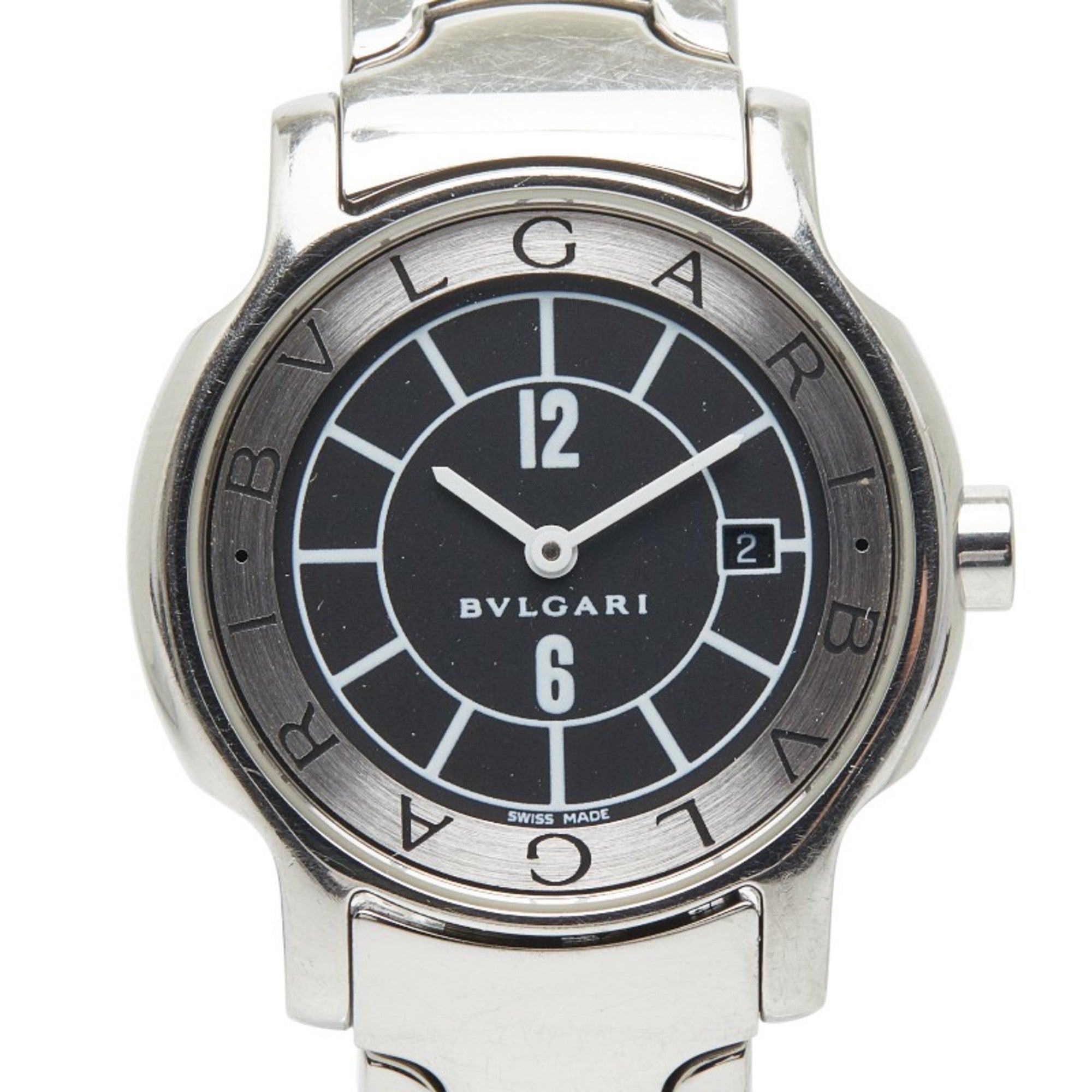 Bvlgari Solotempo ST29S Quartz Watch with Black Dial and Stainless Steel, Women's — Good