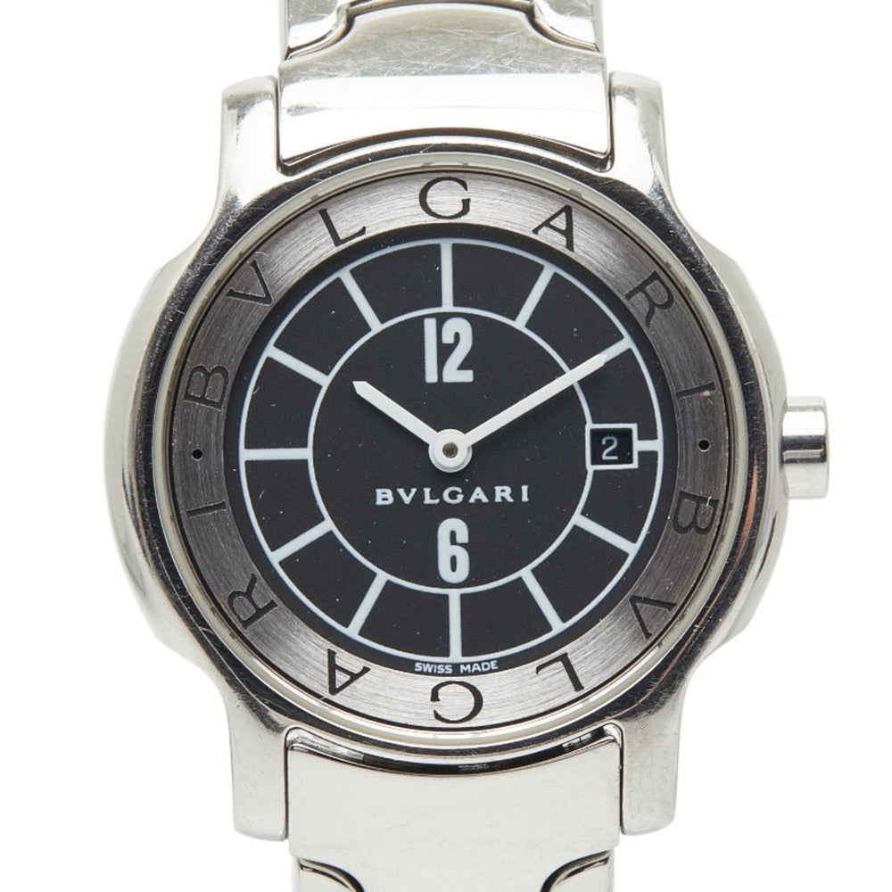 Bvlgari Solotempo ST29S Quartz Watch with Black Dial and Stainless Steel, Women's — Good