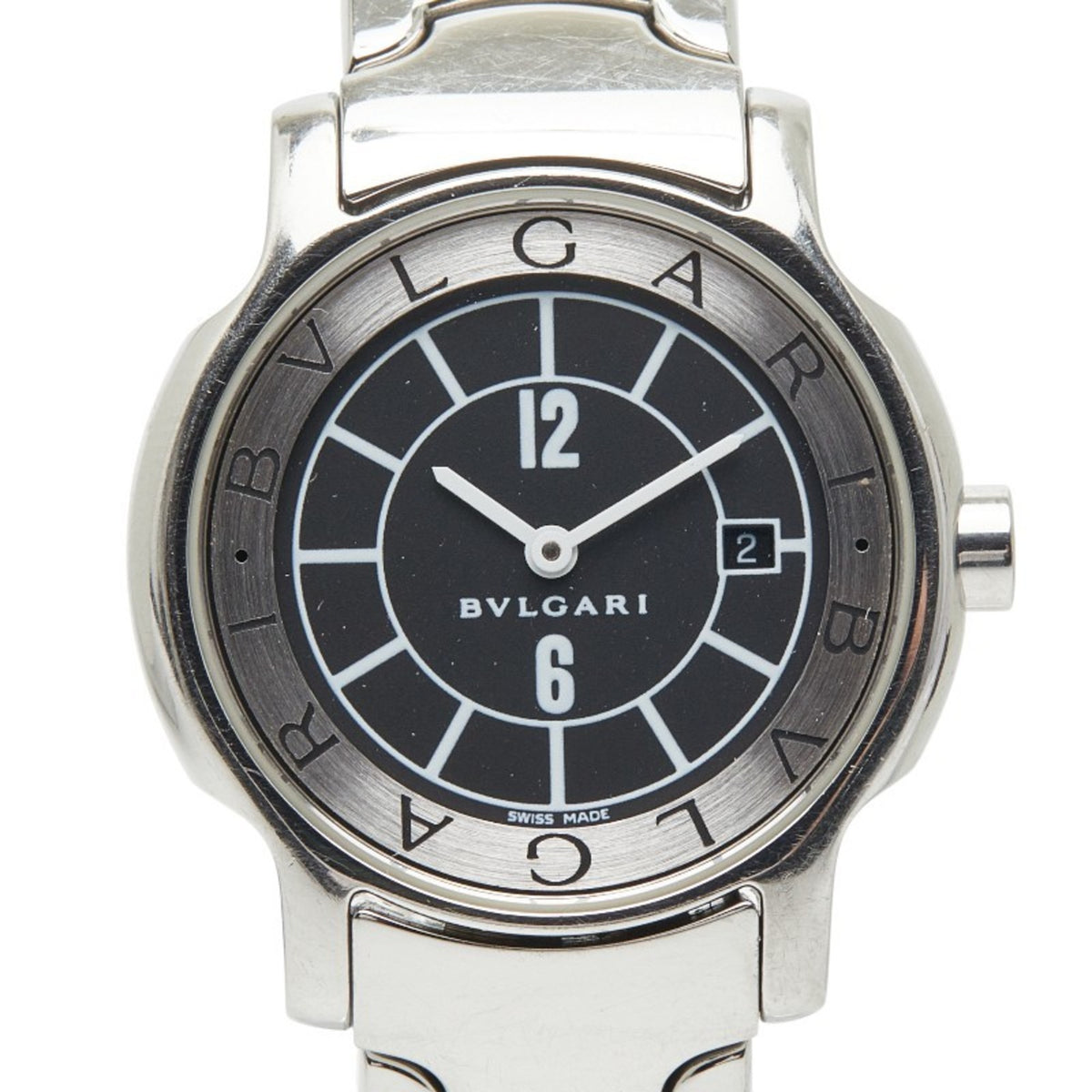 Bvlgari Solotempo ST29S Quartz Watch with Black Dial and Stainless Steel, Women's — Good