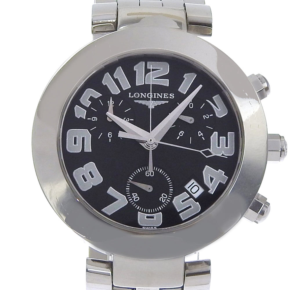 Longines DolceVita Men's Watch L5.677.4 Stainless Steel Silver Quartz Chronograph with Black Dial — Very Good