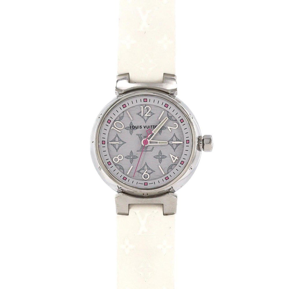 Louis Vuitton Tambour Monogram QA115 SS Quartz Watch — Good