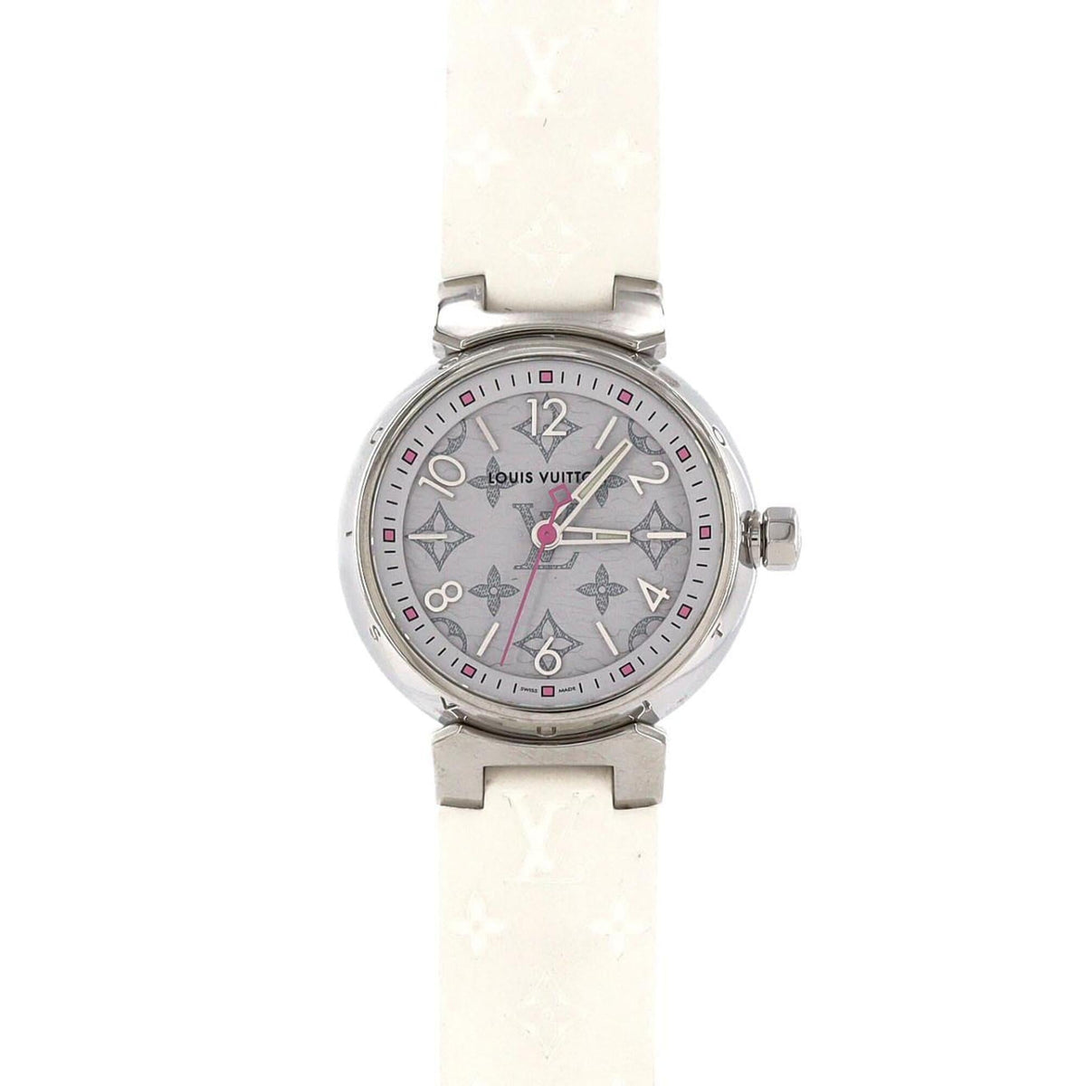 Louis Vuitton Tambour Monogram QA115 SS Quartz Watch — Good