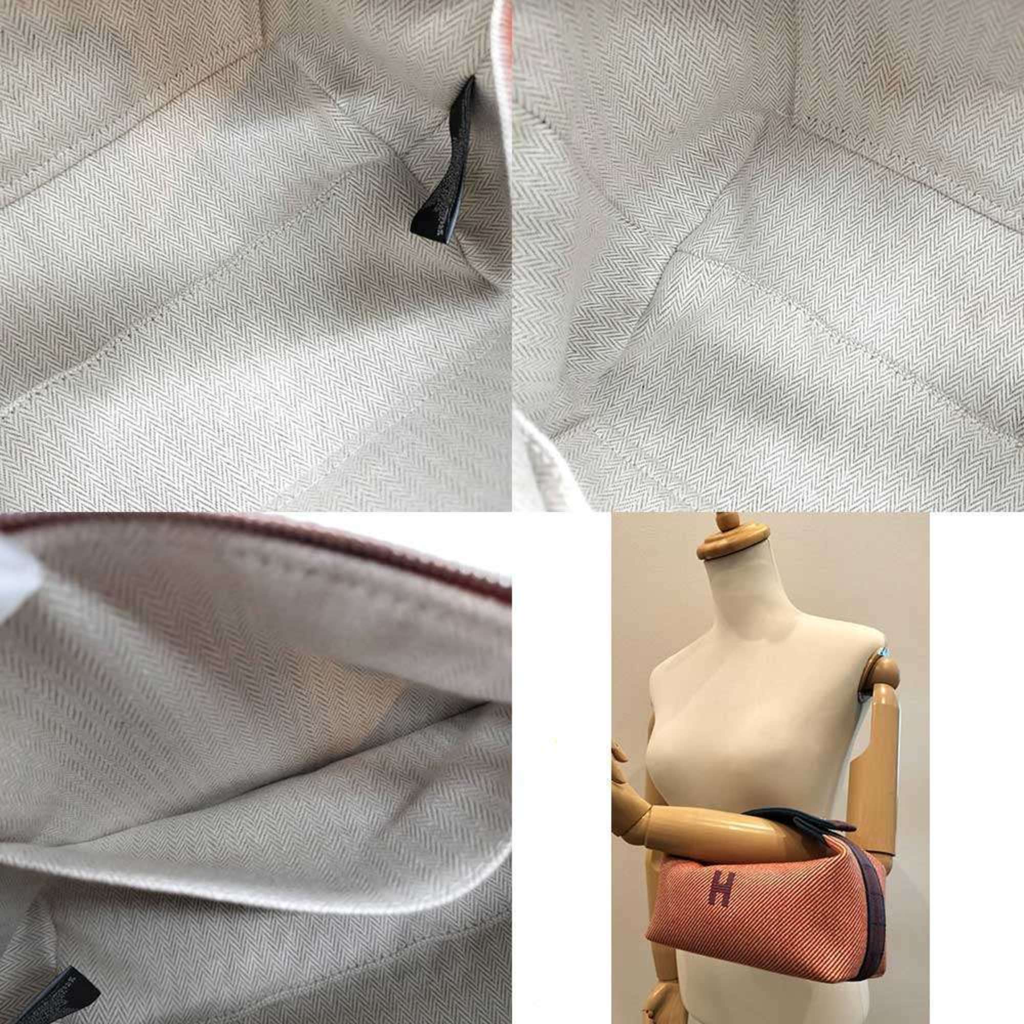 Hermès Brid A Black PM Handbag Pouch Sub Bag Orange x Red Blue Canvas HERMES — Like New
