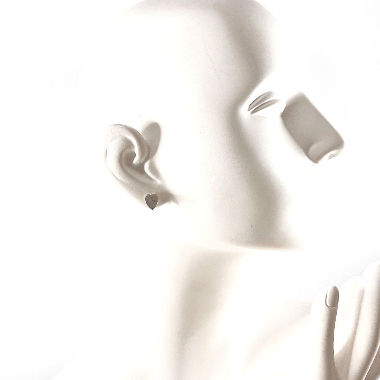 GUCCI Trademark Heart Shape 223990 J8400 8106 Earrings, Silver 925, Silver, Women's