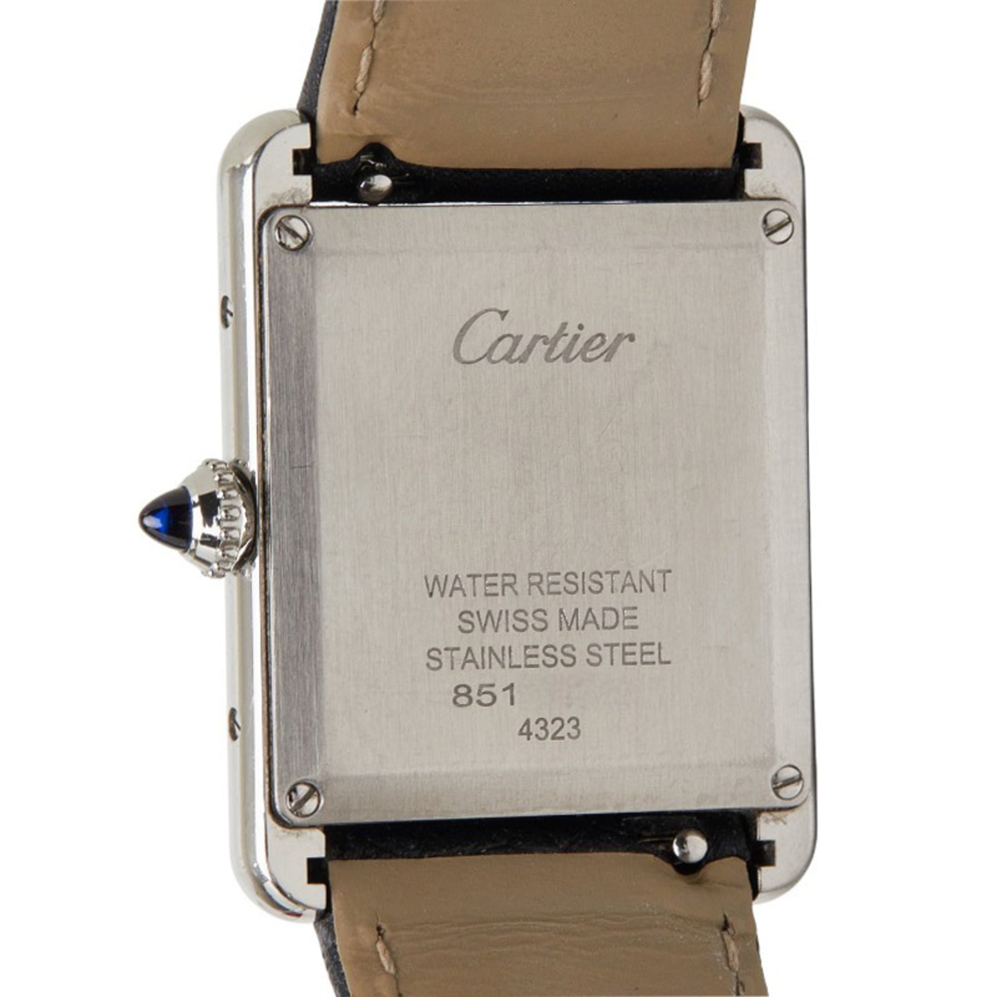 Cartier Tank Must LM WSTA0041 Quartz Watch, White Dial, Stainless Steel Strap, Leather Ladies' Watch — Good