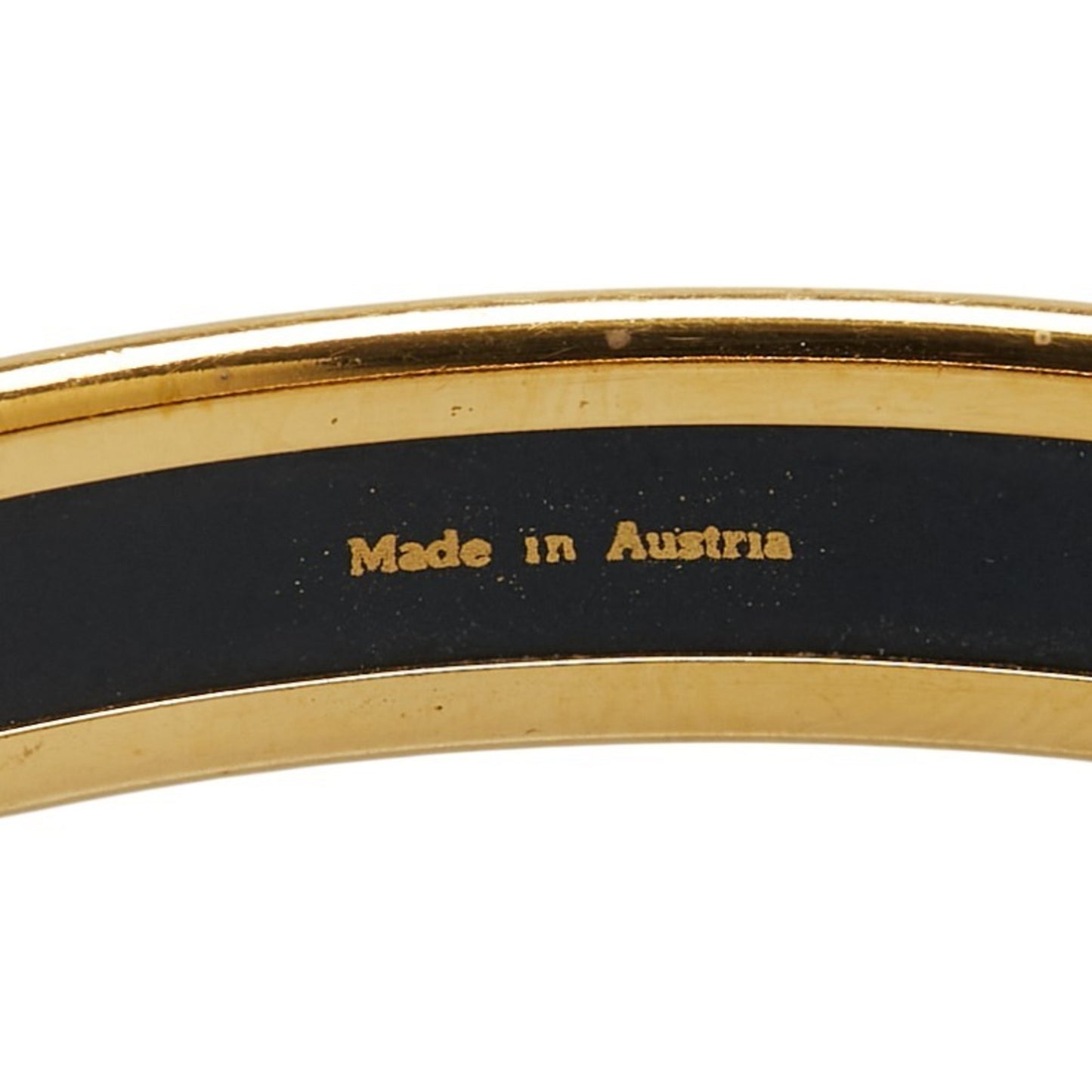 Hermes Enamel PM Cloisonne Bangle in Gold, Black, and Multicolor Plated for Women