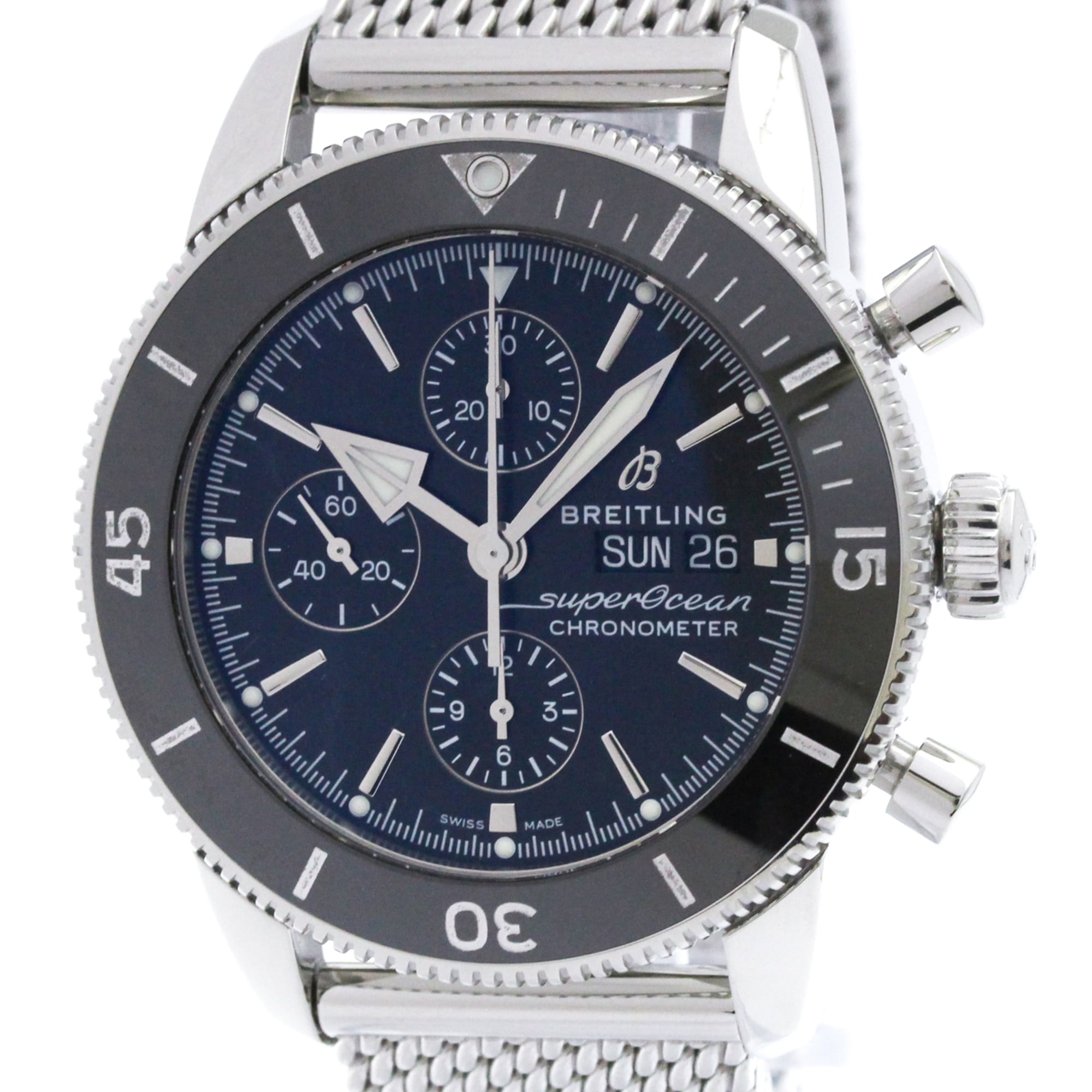 BREITLING Superocean Heritage II Chronograph Steel Automatic Watch A13313 Polished — Very Good
