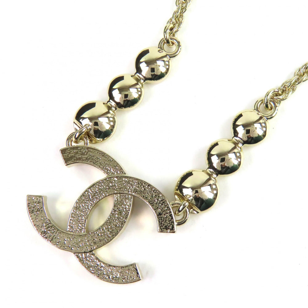 CHANEL (2025 model) B25S Coco Mark Rhinestone Chain Necklace, Gold, with Box, Women's — Like New