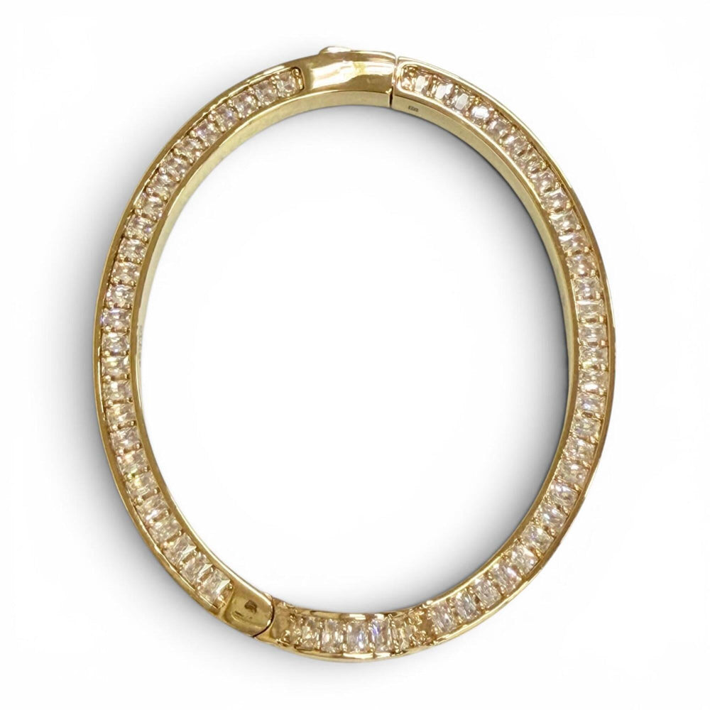GUCCI Interlocking G Rhinestone Blondie Bangle Bracelet, Gold, Size S, Made in Italy, Women's, with Box and Dust Bag — Like New