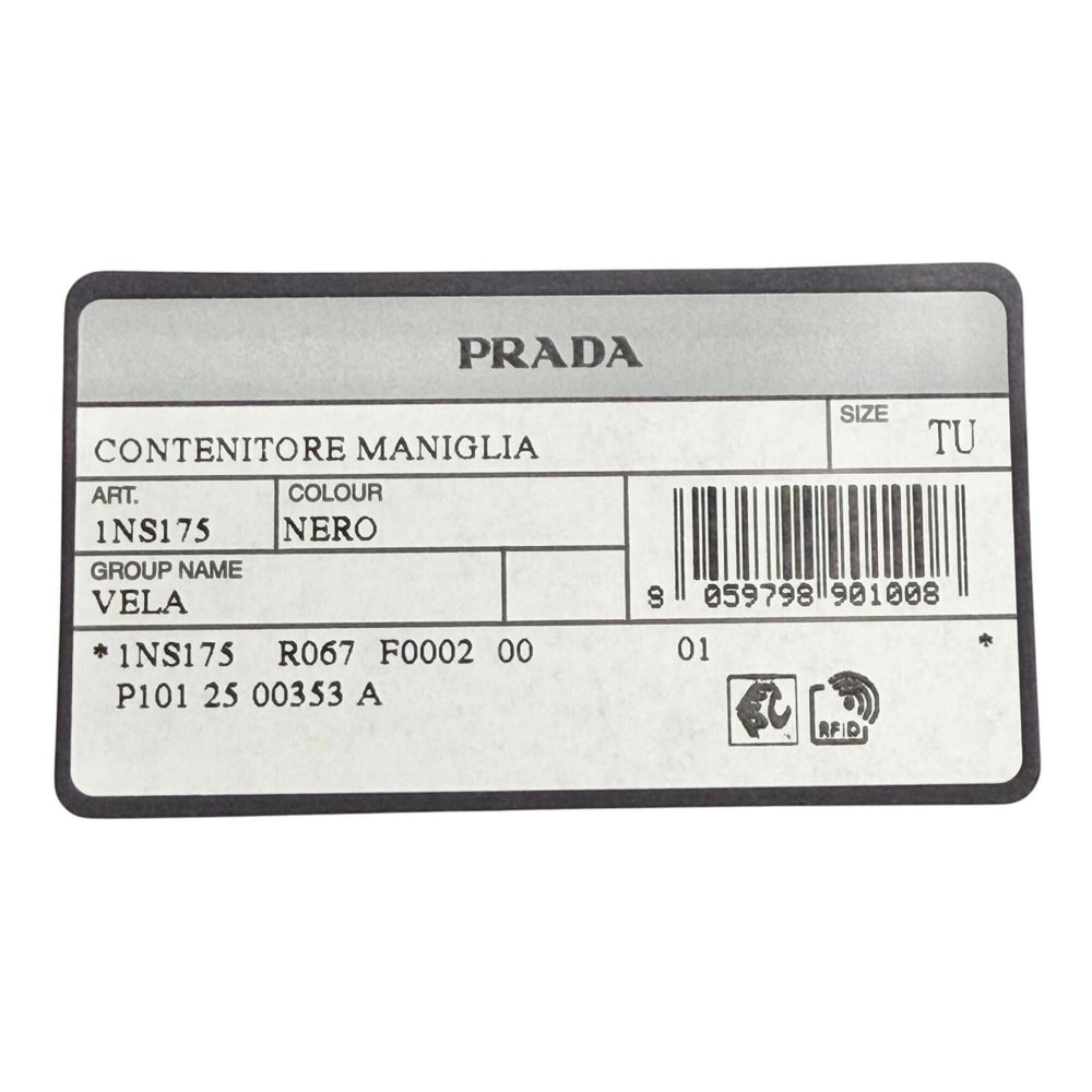 PRADA 1NS175 Vera Re-Nylon Mini Pouch Small Current Model Triangle Logo Plate Cosmetic Black Made in Italy Women's — Like New