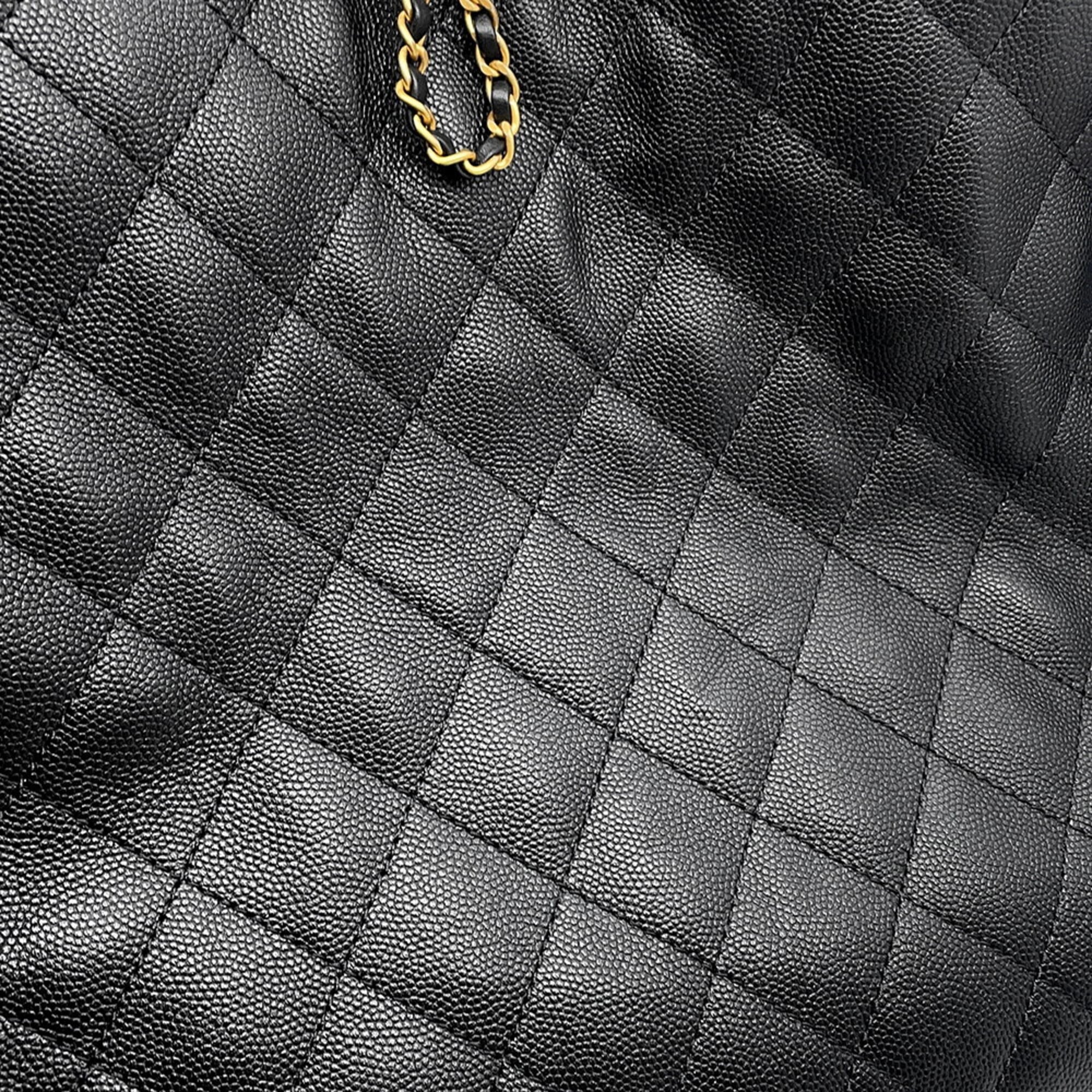 Chanel Chain Shoulder Bag CHANEL25 Large Coco Mark Matelassé Caviar Skin AS5553 CHANEL Black Handbag Women's — Like New