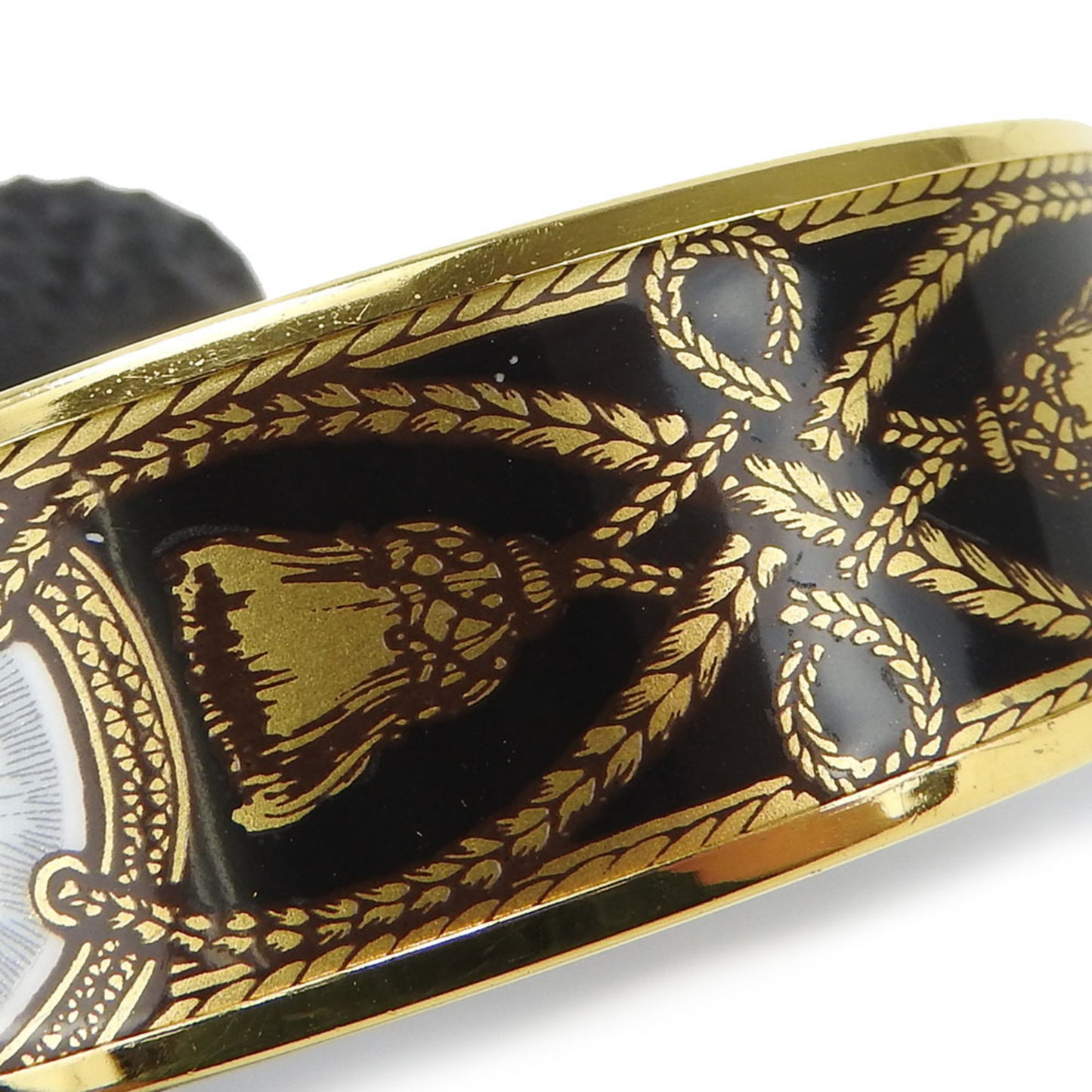 Hermes bracelet enamel GM metal cloisonné multicolor gold black horse women's HERMES