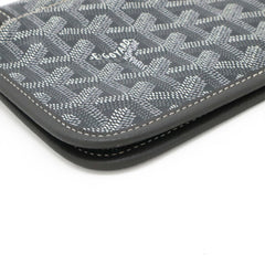 GOYARD Plume Handbag, Pouch Wallet, Long Shoulder Bag, Pochette, Clutch Herringbone Pattern, Gray — Like New