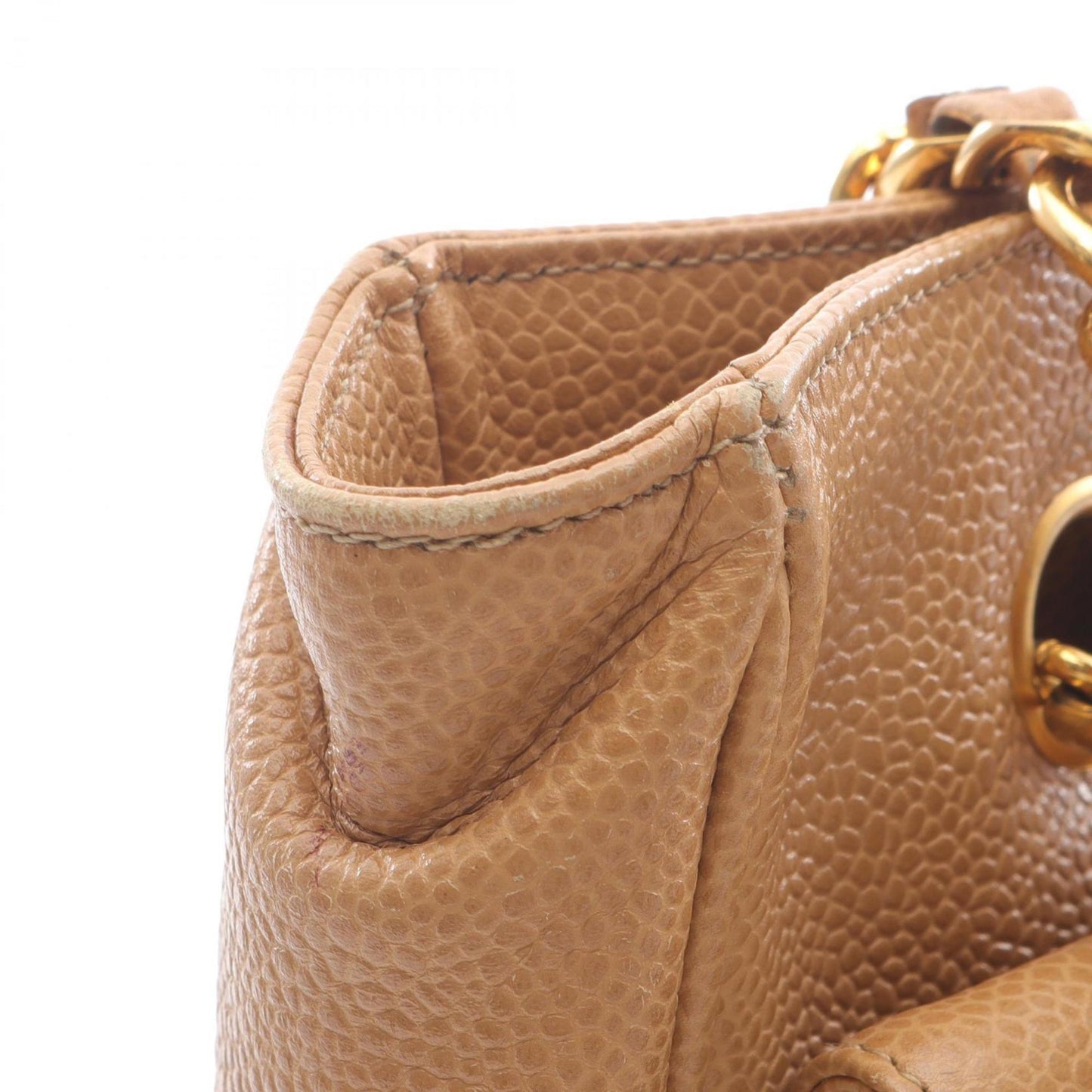 CHANEL Coco Mark Tote Bag in Grained Calf Leather, Beige