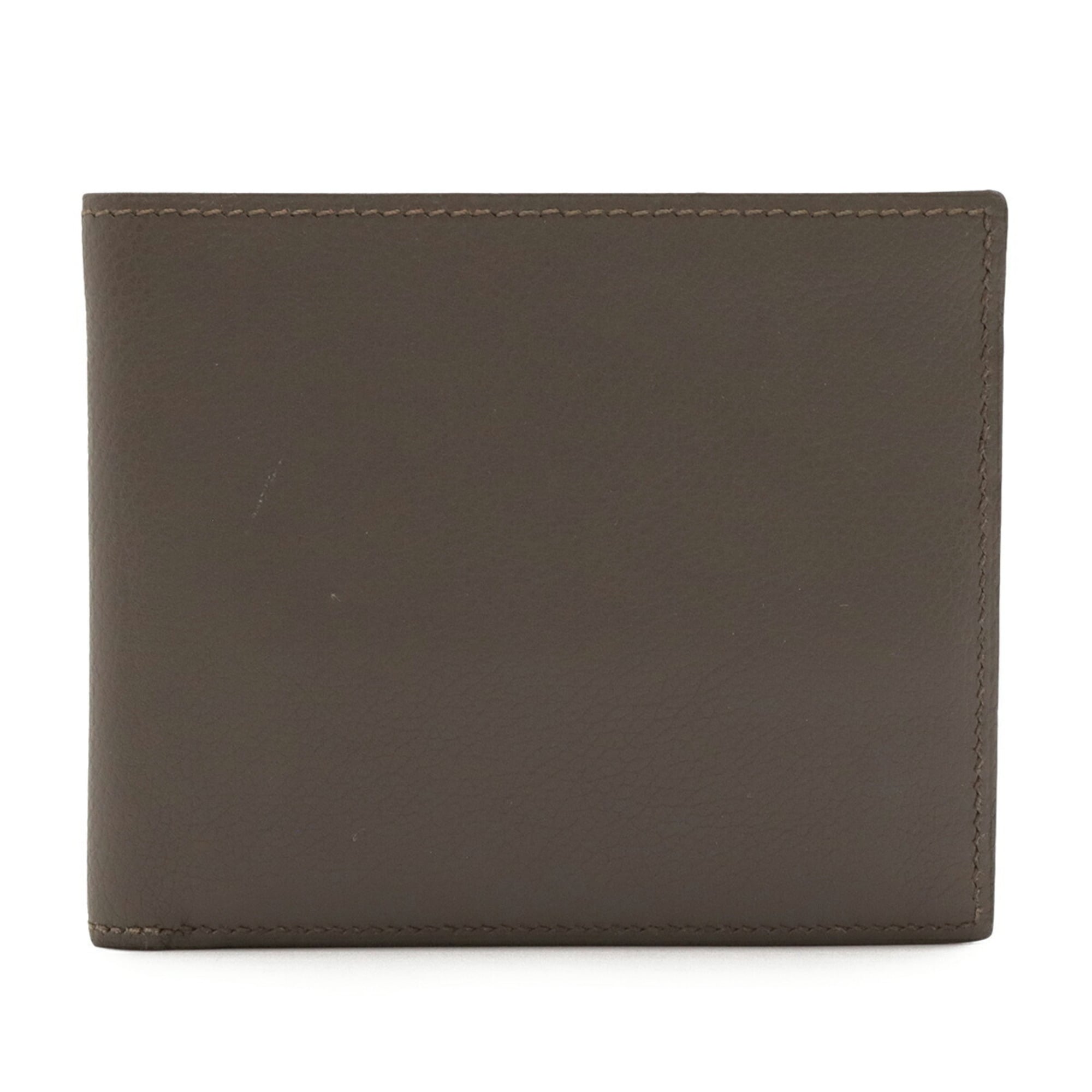 HERMES MC2 Copernicus Bi-fold Wallet in Evercolor Leather, Gray, with Q Stamp